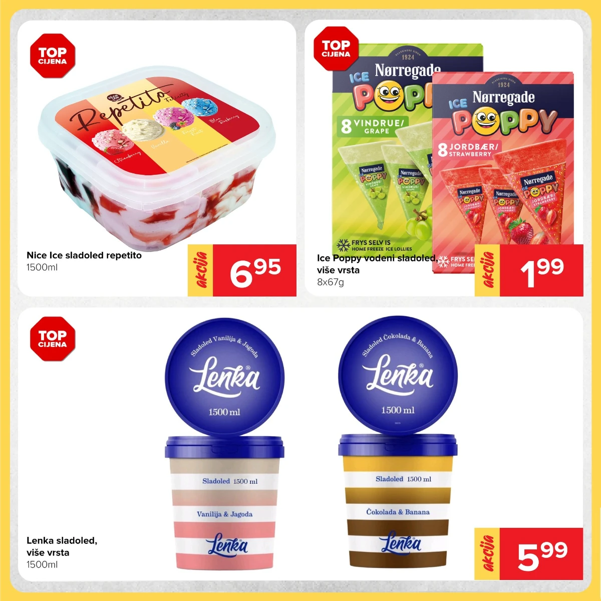 Đurić vikend akcija do 16.08.2026. – Nice Ice, Ice Poppy i Lenka sladoledi po akcijskim cijenama