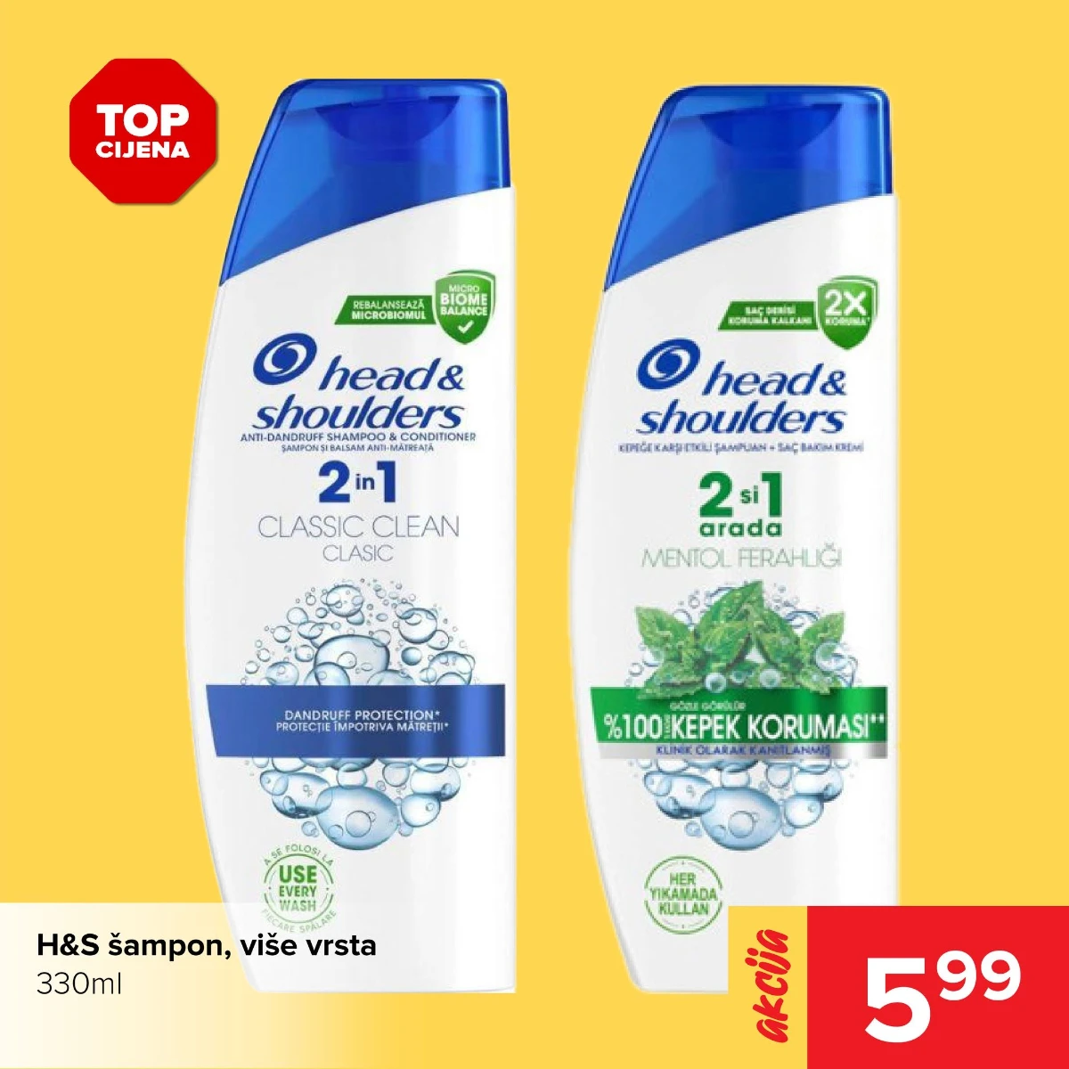 Đurić vikend akcija do 16.08.2026. – Head & Shoulders šampon 330 ml po akcijskoj cijeni