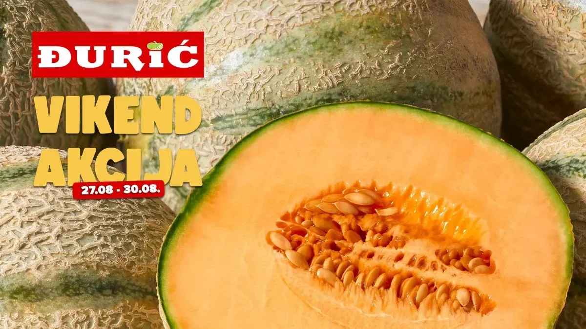 Đurić vikend akcija od 27.08. do 30.08.2026. – dinja, voće, meso, prehrana, odjeća i proizvodi za domaćinstvo