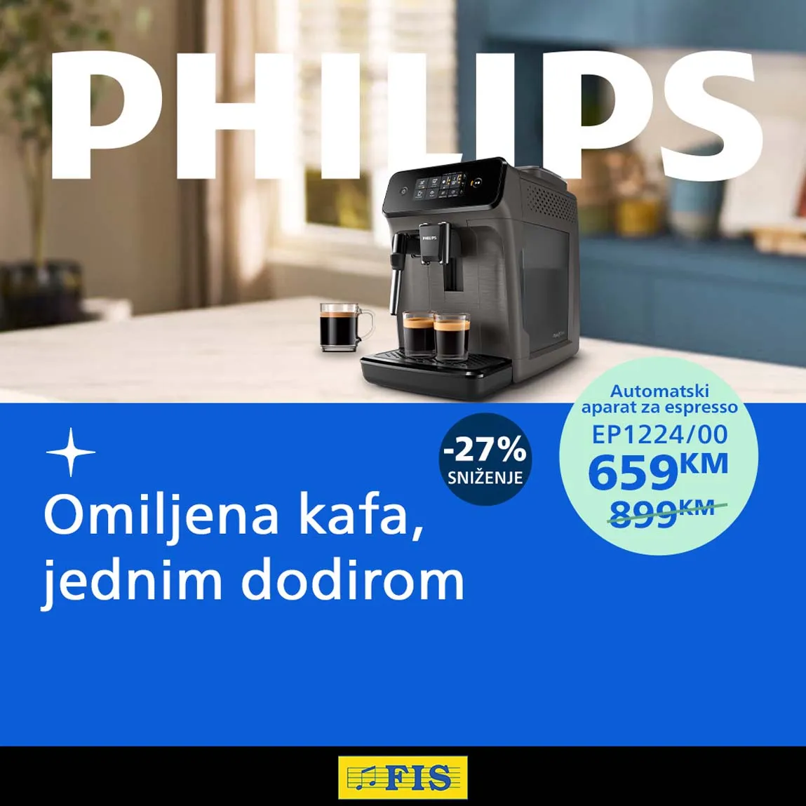 FIS akcija Philips – espresso aparati, Airfryer i parne postaje na sniženju do 31.08.2025