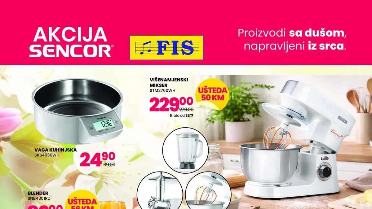 FIS Sencor katalog – sniženja i uštede do 110 KM na aparate do 30. aprila 2026