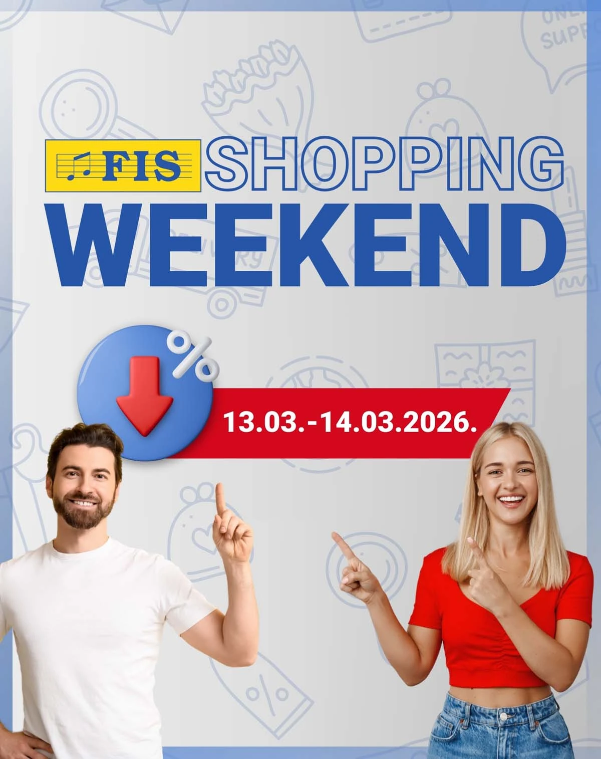 FIS Shopping vikend katalog – sniženja na prehranu, posuđe, namještaj i alat do 14.03.2026 – strana 1