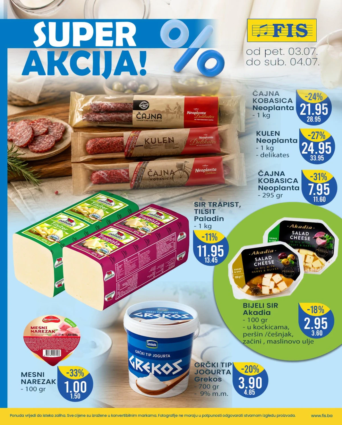 FIS Super akcija strana 2 – delikatesi, mliječni proizvodi i gotovi proizvodi po vikend cijenama