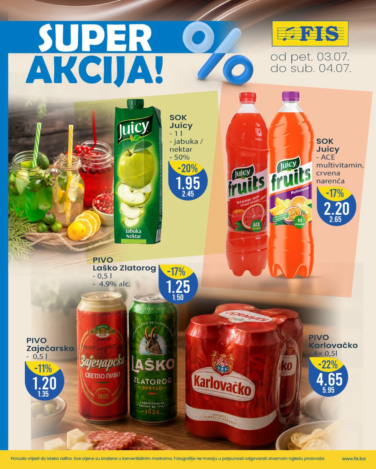 FIS Super akcija strana 4 – pića, sokovi i osvježavajući proizvodi po akcijskim cijenama