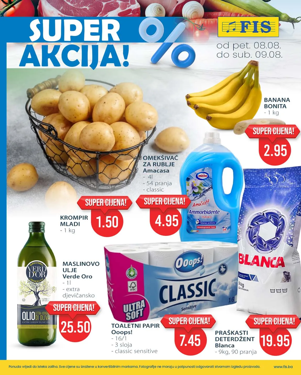 FIS vikend akcija prehrane – sniženja do 09.08.2025.