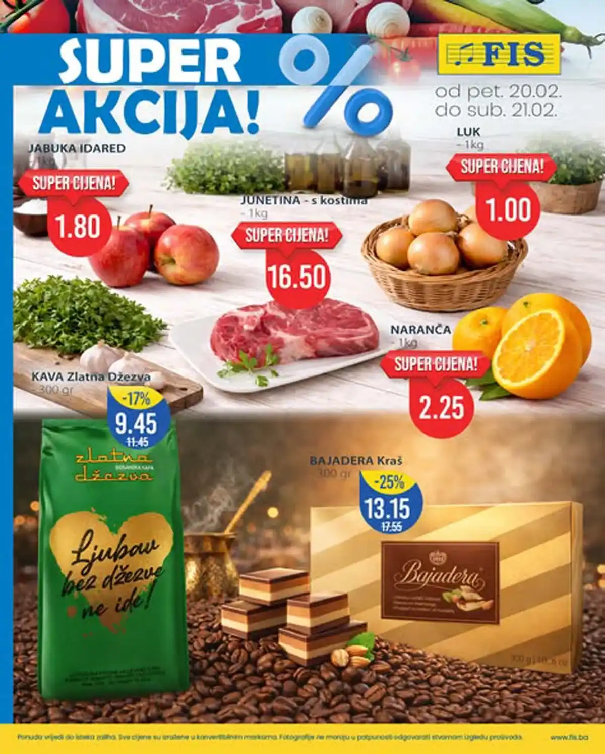 FIS vikend akcija prehrane i kozmetike – sniženja do 21. februara 2026