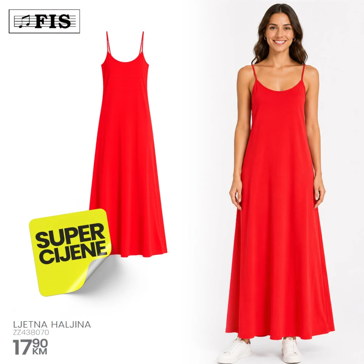 FIS Super cijene – crvena ljetna haljina za 17,90 KM