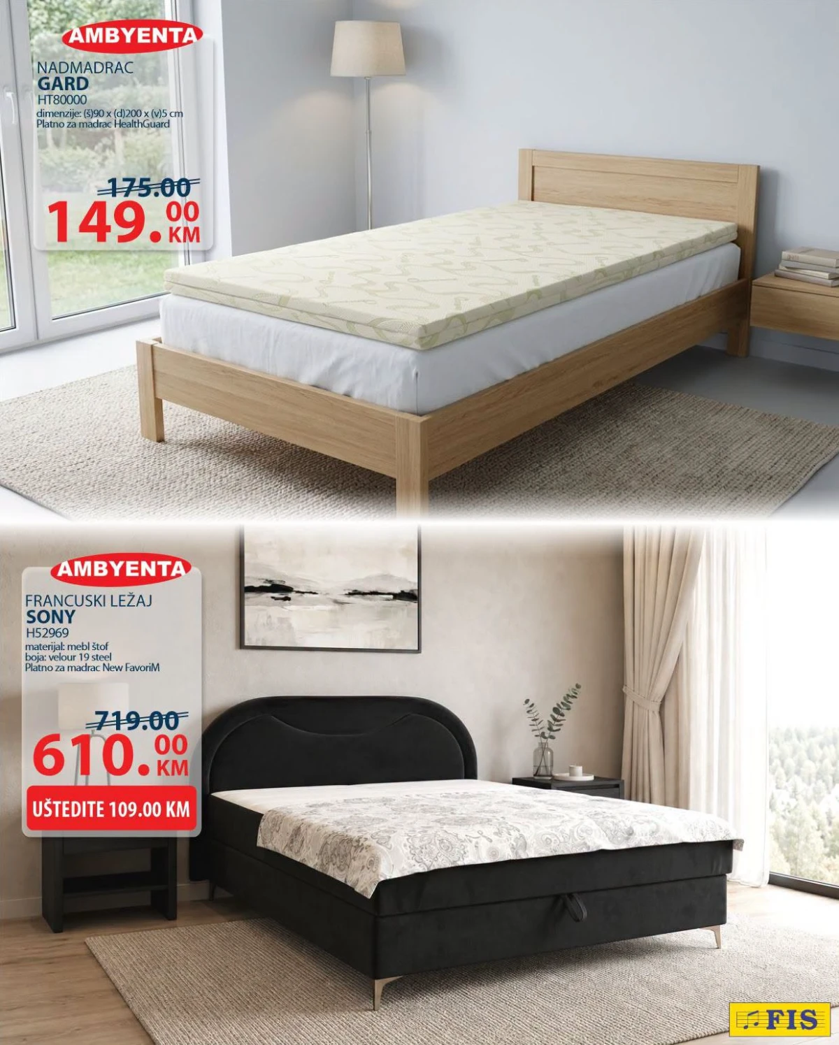 FIS Ambienta spavaća soba Lora i ormar Lora na akciji do 28.06.2026