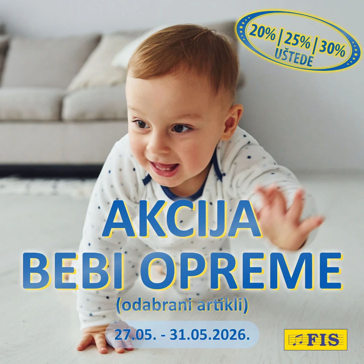 FIS akcija bebi opreme 2026 – kolica, hranilice, krevetići i auto sjedalice po sniženim cijenama