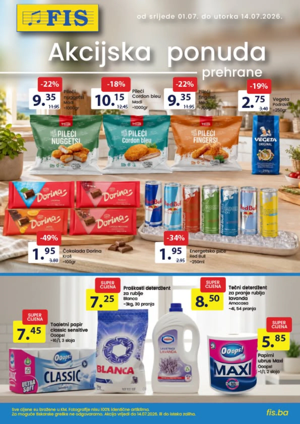 FIS akcija do 49% popusta – prehrana, pića, slatkiši i kućne potrepštine do 14.07.2026