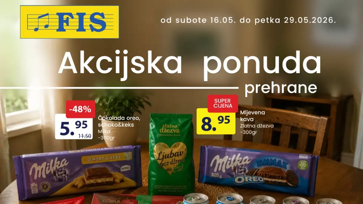 FIS akcija prehrane maj 2026 – Nutella, Milka, kafa, meso i kućna hemija po TOP cijenama do 29.05.2026
