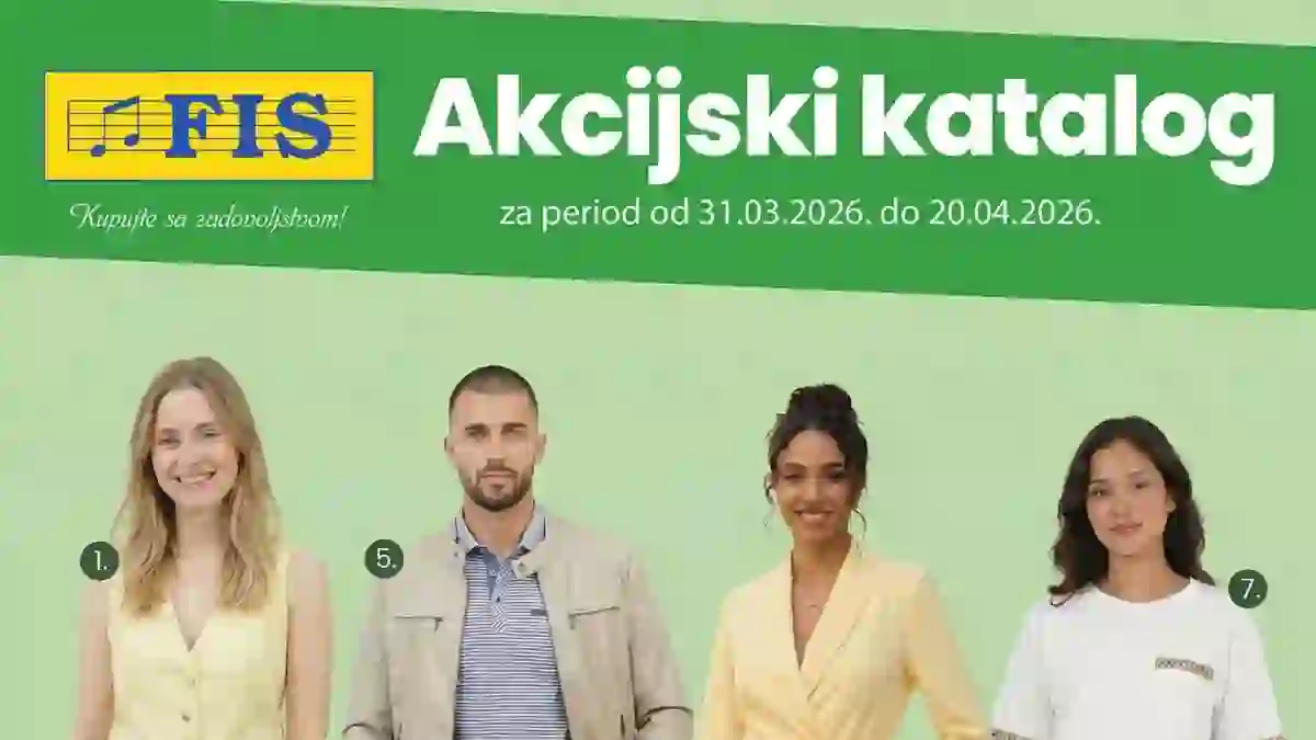 FIS katalog april 2026 – sniženja do 40% na obuću, odjeću, tehniku i namještaj