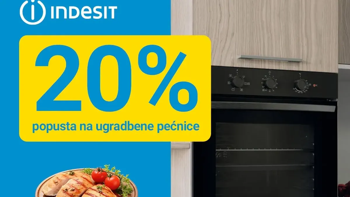 FIS akcija do 15.08.2026. – 20% popusta na Indesit i Whirlpool ugradbene pećnice i perilice posuđa