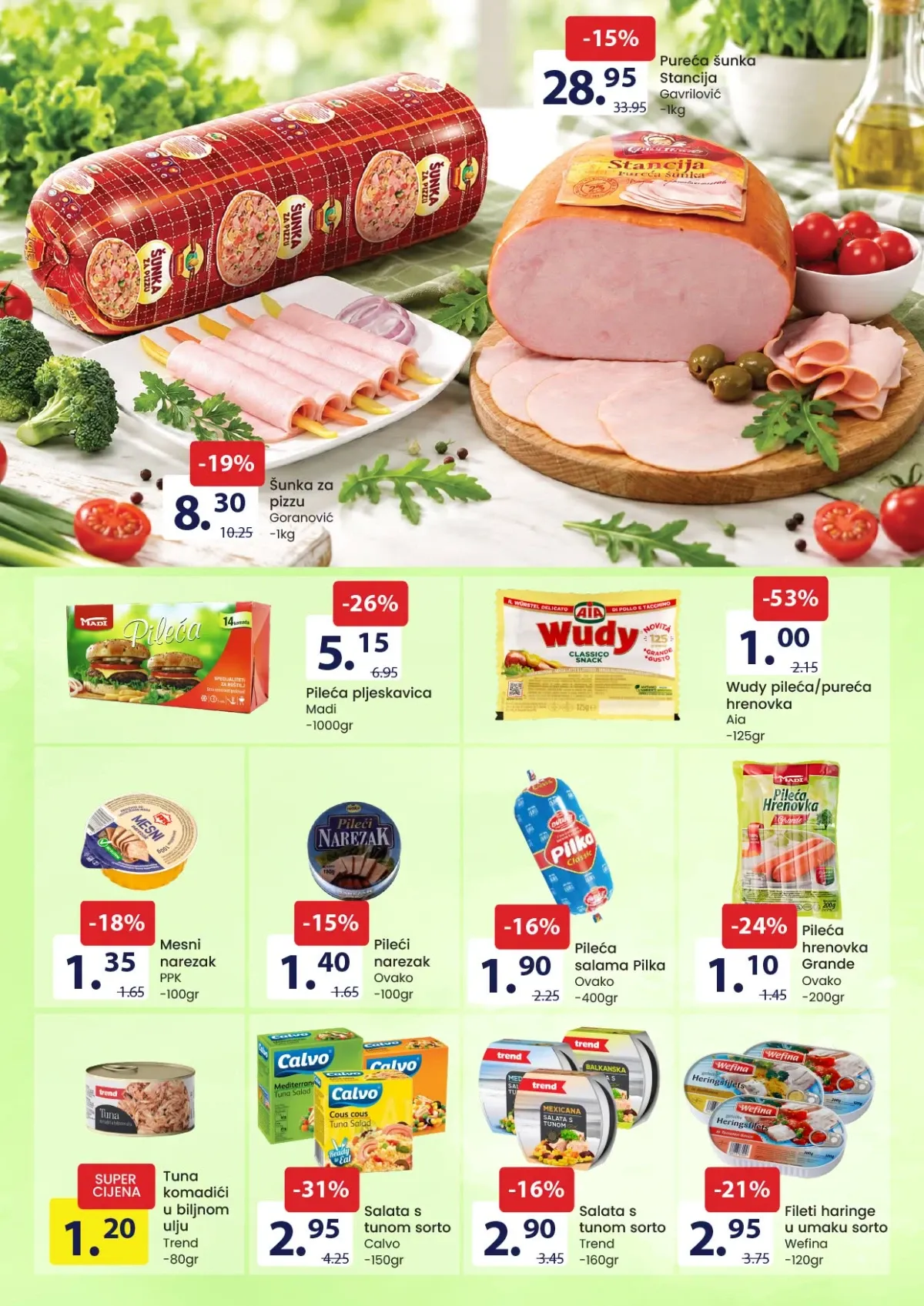 FIS akcija na pileće proizvode, hrenovke, salame, tunu i riblje konzerve