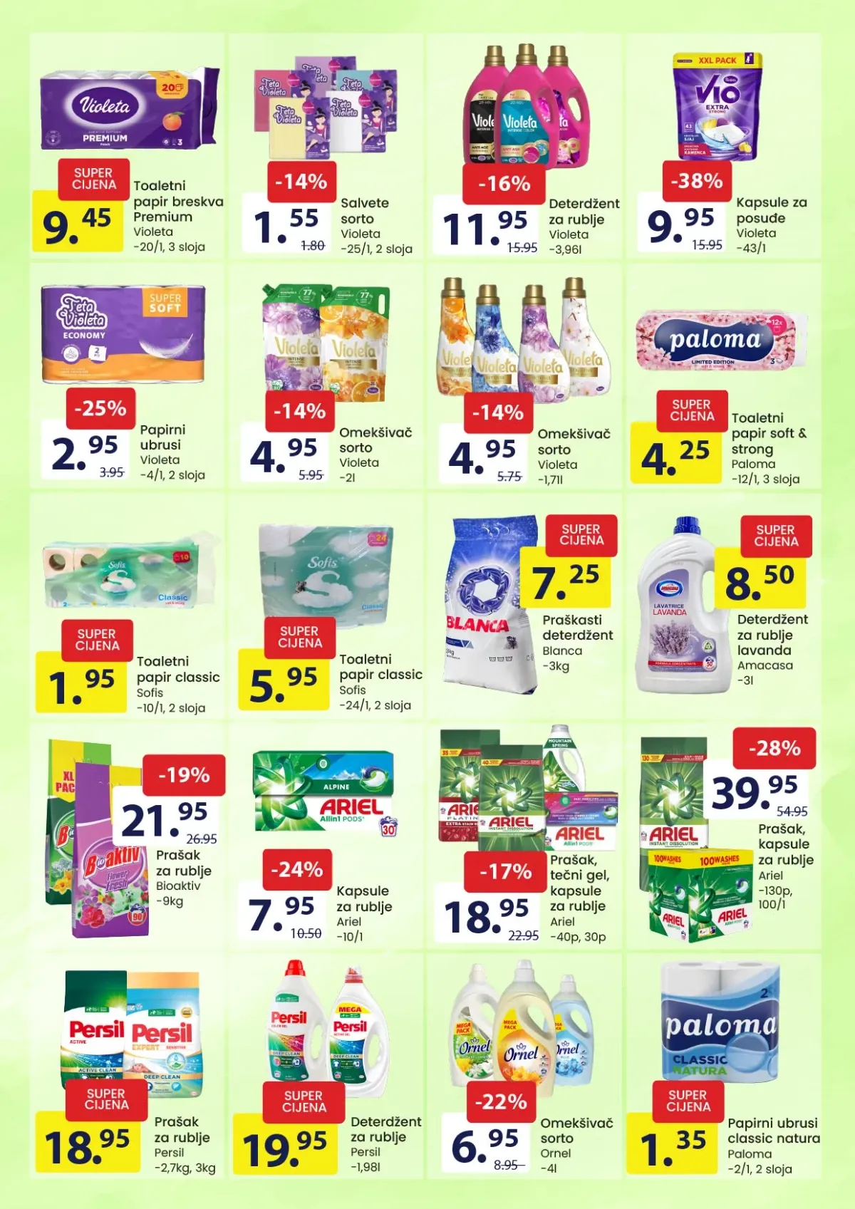 FIS akcija na deterdžente, kapsule za rublje, omekšivače, toaletni papir i ubruse