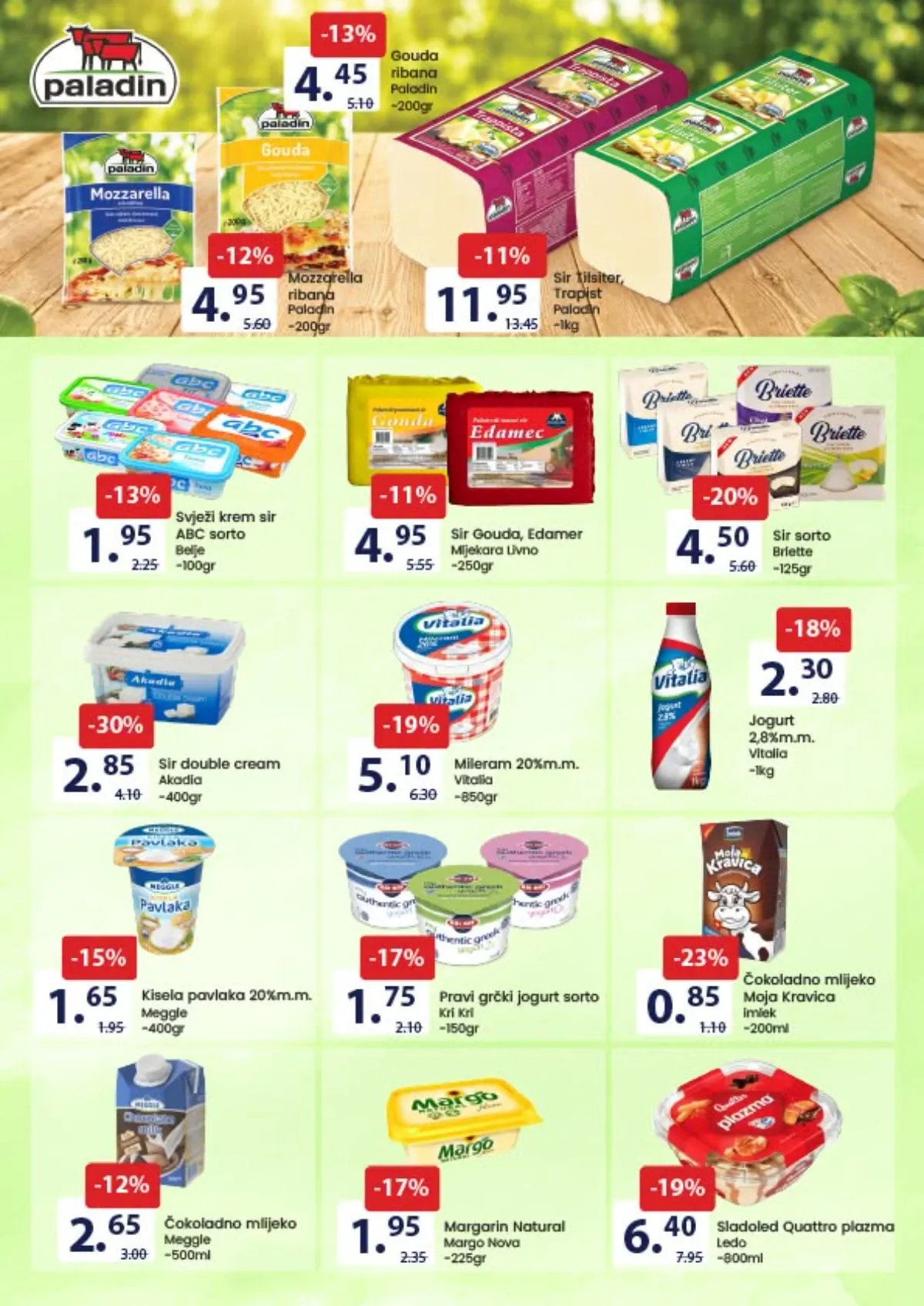 FIS katalog, stranica 4 – Akadia krem sir, čokoladno mlijeko i Briette sir na akciji