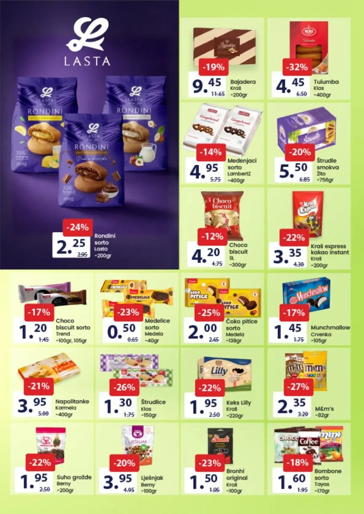 FIS katalog, stranica 8 – Klas tulumbe, M&M's bomboni i Klas štrudlice na akciji