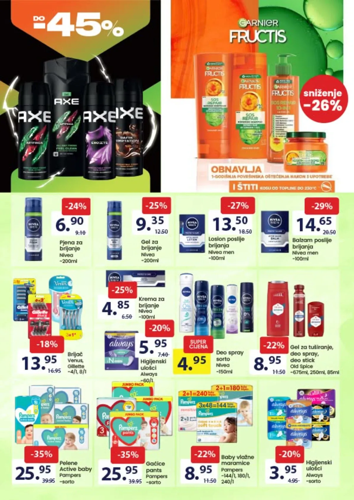 FIS katalog, stranica 12 – Axe proizvodi, Pampers pelene i Nivea njega na akciji