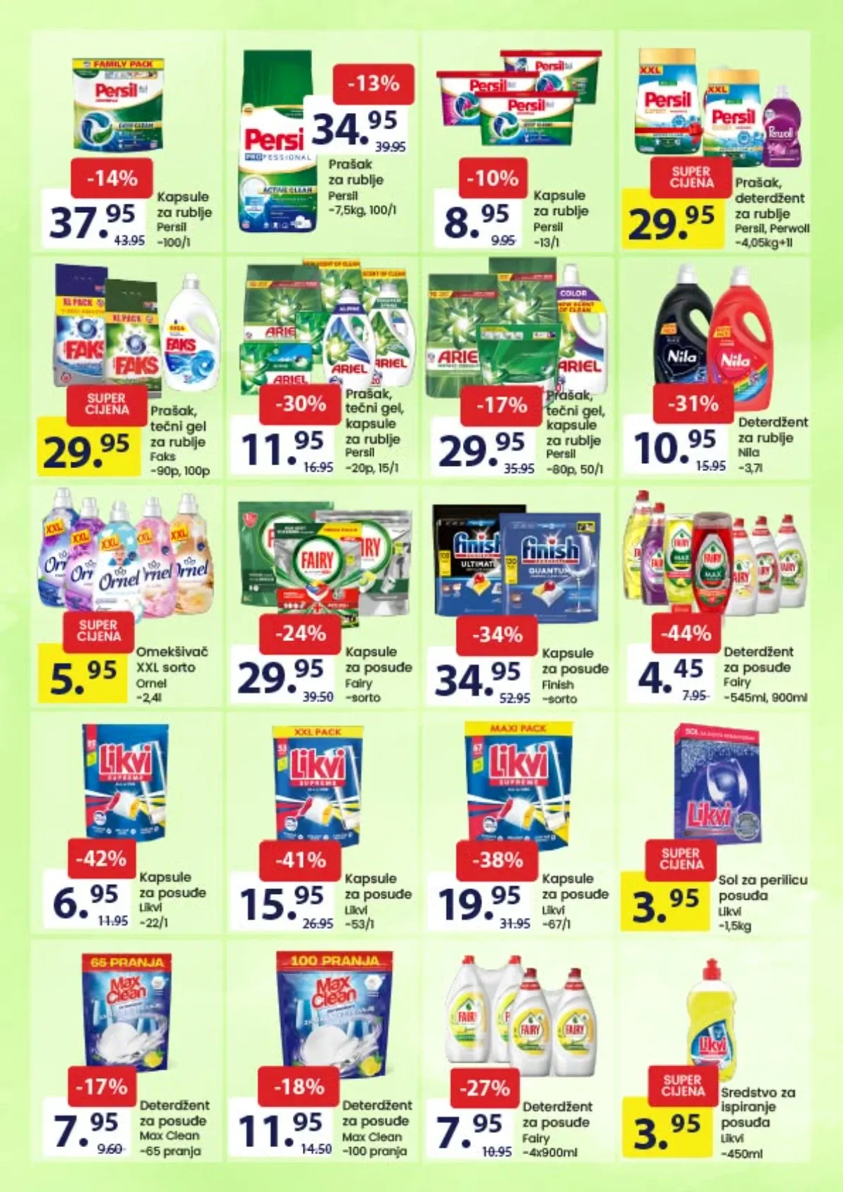 FIS katalog, stranica 15 – Fairy deterdžent i Likvi kapsule za mašinsko pranje posuđa na akciji