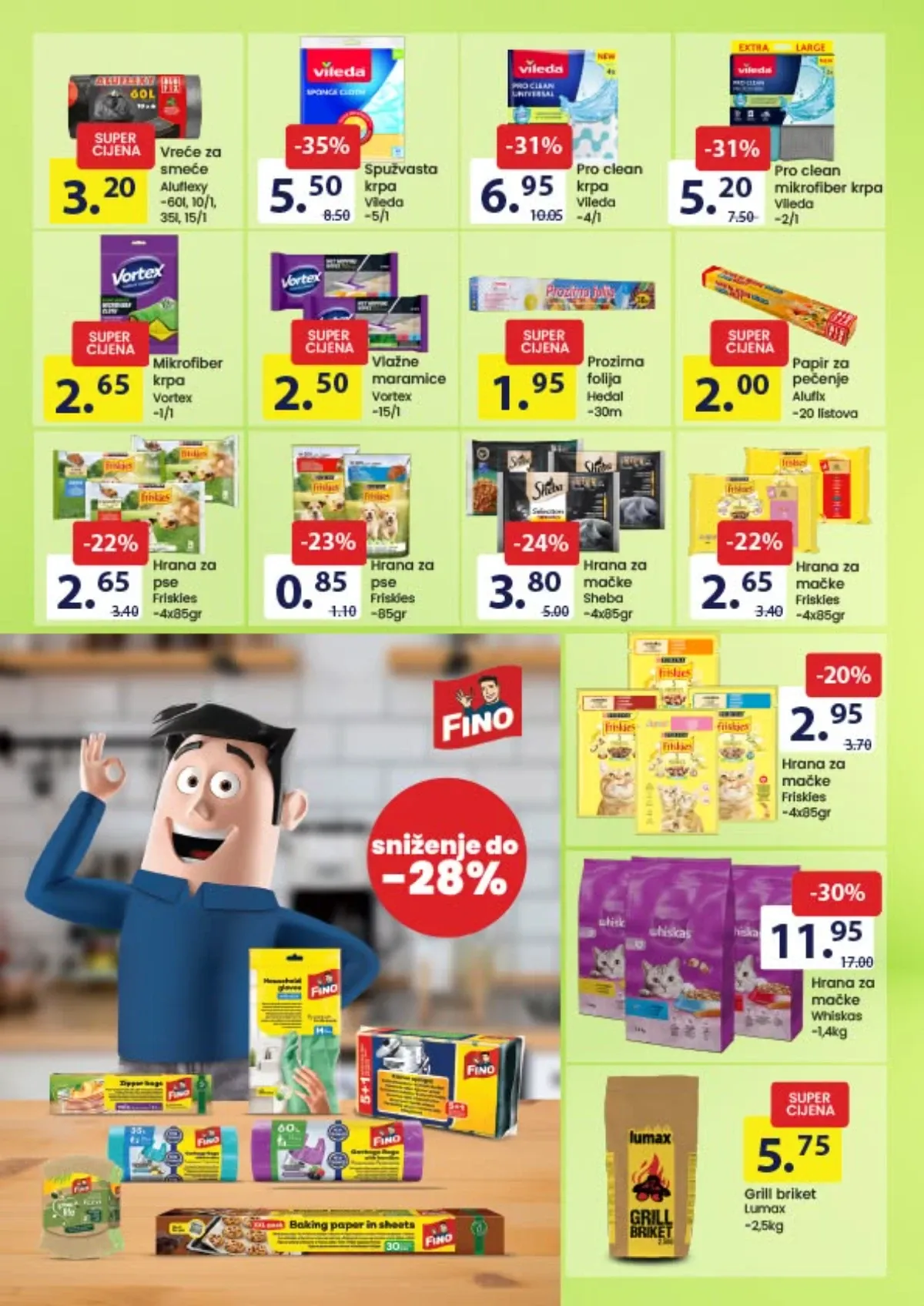 FIS katalog, stranica 16 – Vileda krpe, Whiskas hrana za mačke i Friskies hrana za ljubimce na akciji