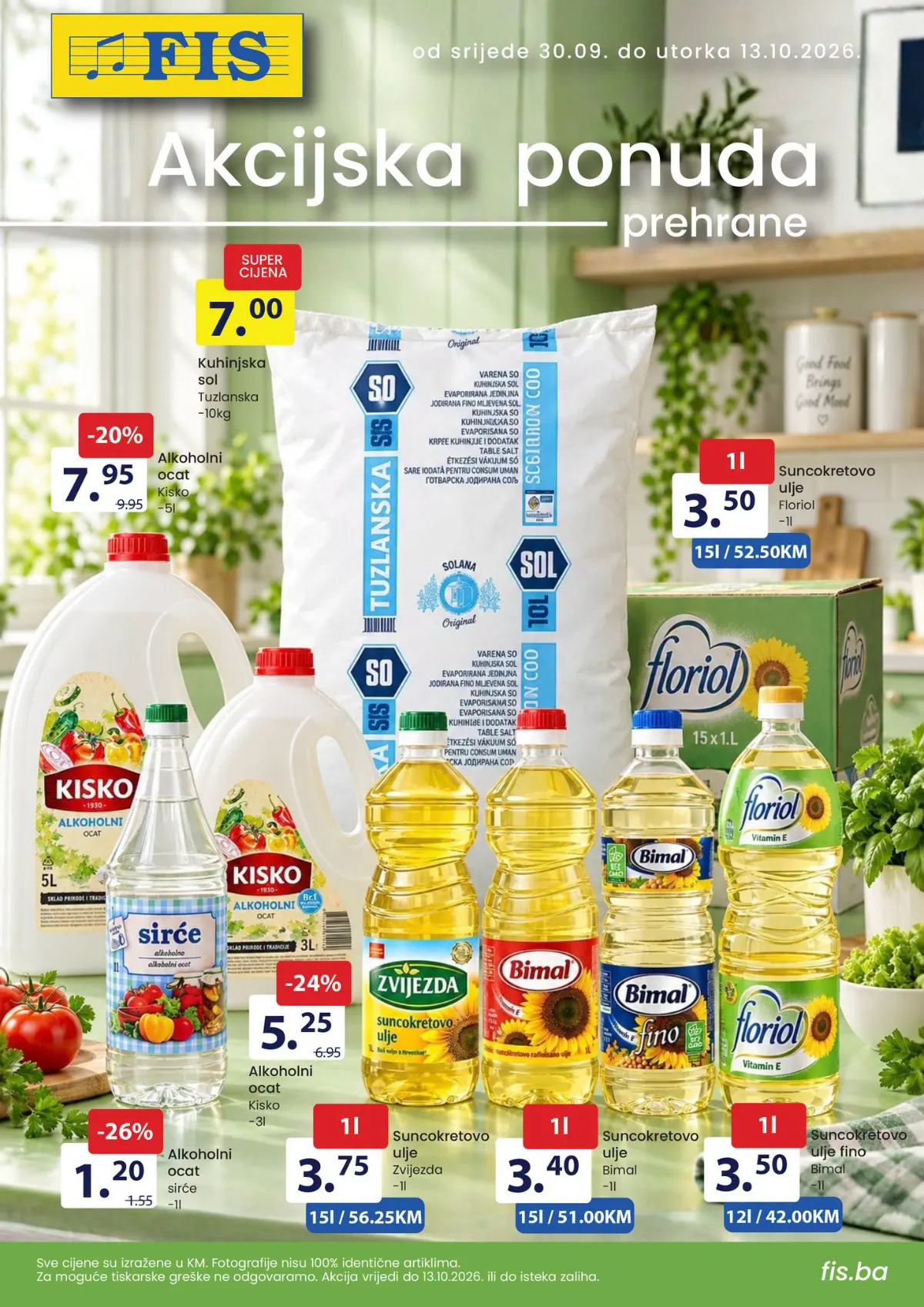 FIS akcijska ponuda prehrane do 13.10.2026. – sniženja do 58%