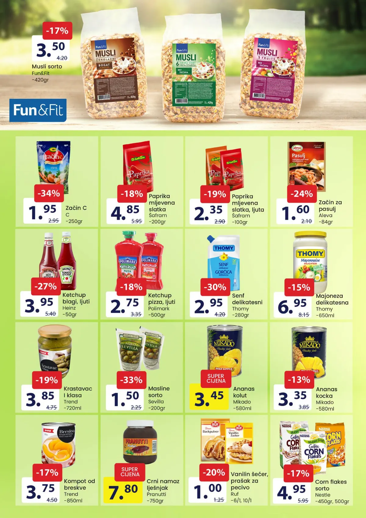 FIS katalog – stranica 7: začin C 250 g za 1,95 KM i Thomy delikatesni senf 280 g za 2,95 KM