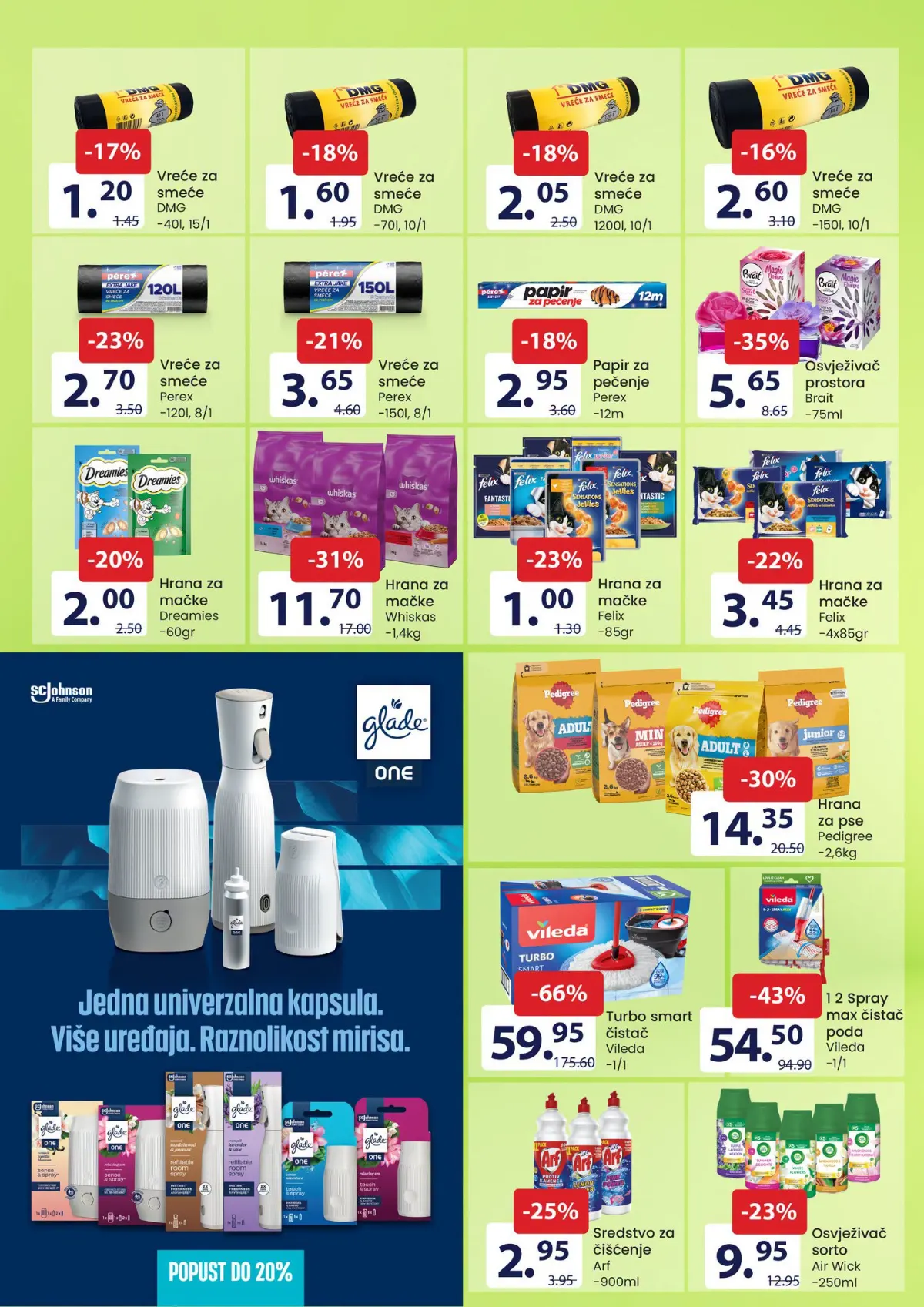 FIS katalog – stranica 16: Vileda Turbo Smart čistač za 59,95 KM i Vileda 1–2 Spray Max čistač poda za 54,50 KM