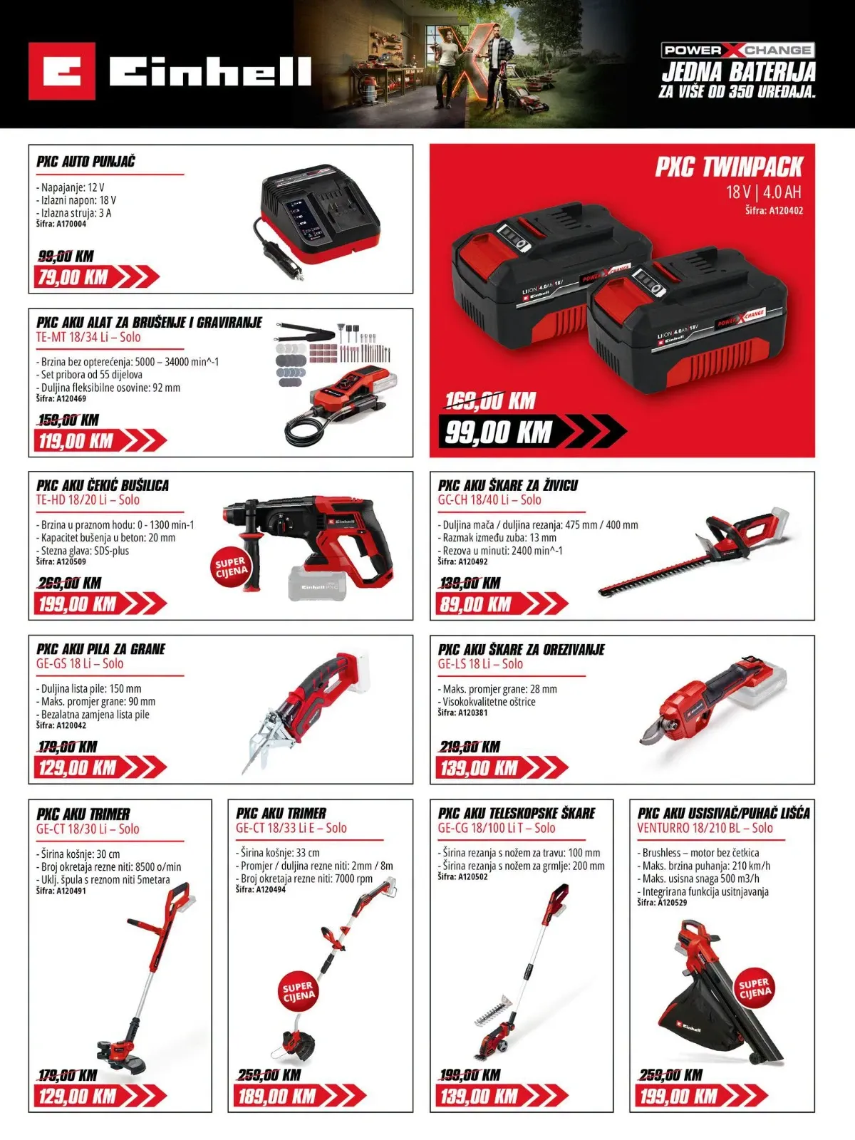 FIS katalog – Einhell akumulatorski alati i vrtna oprema na akciji