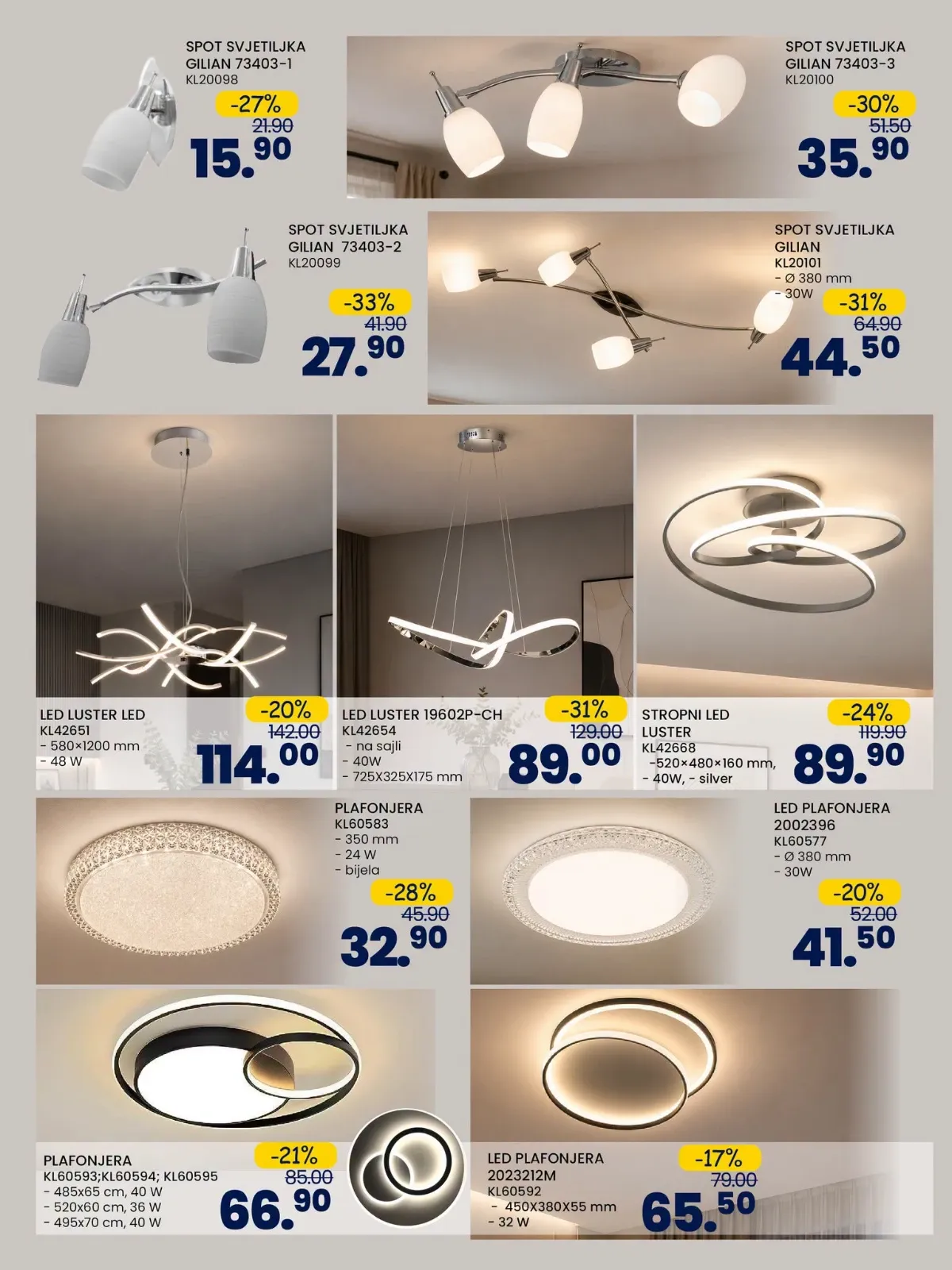 FIS katalog – LED lusteri, plafonjere i spot svjetiljke na akciji