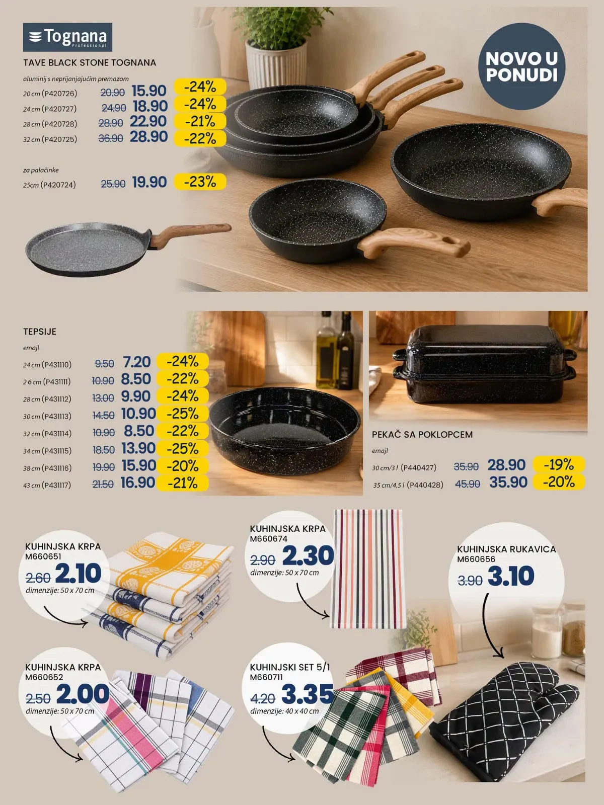 FIS katalog – Tognana tave, tepsije i kuhinjski tekstil na akciji