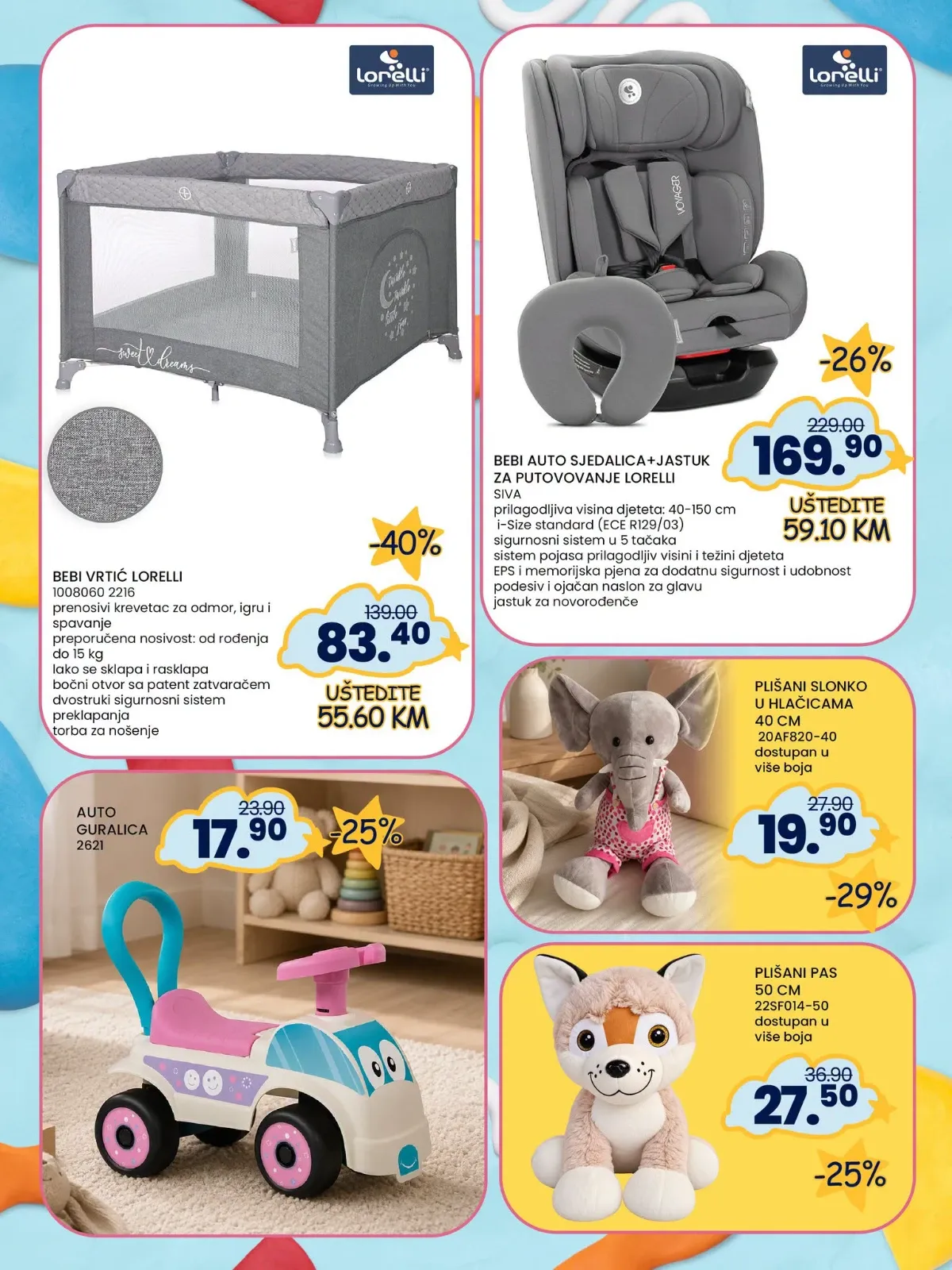 FIS katalog – Lorelli dječija oprema, vrtić, sjedalica i igračke na akciji