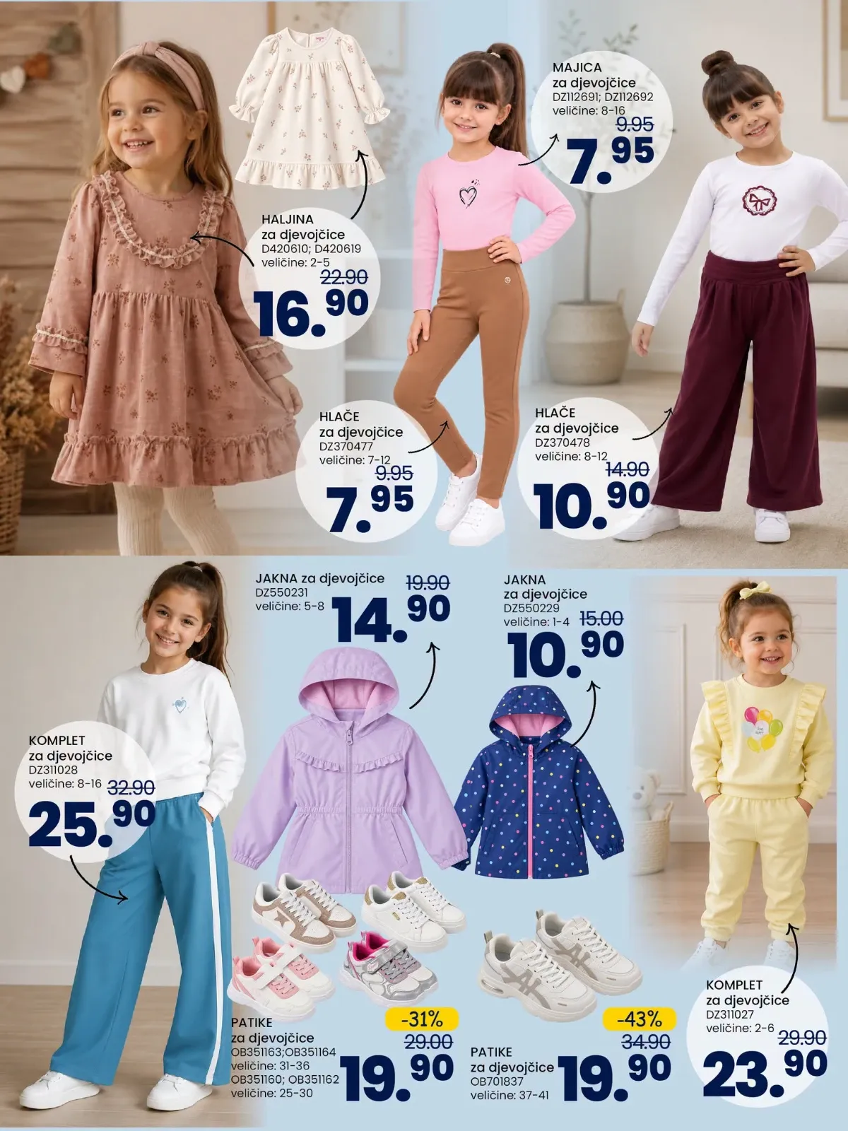 FIS katalog – odjeća, jakne, kompleti i patike za djevojčice na akciji