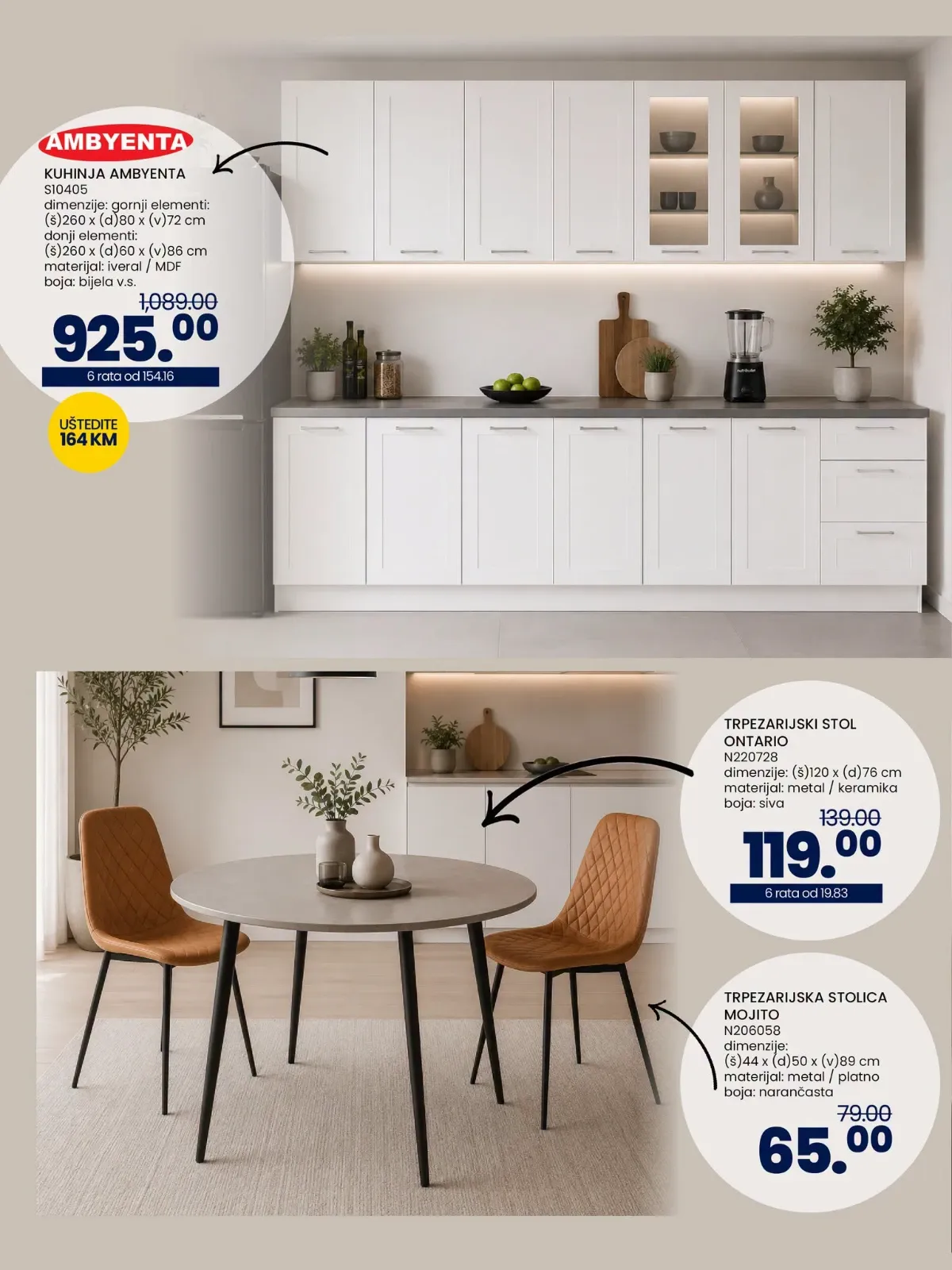 FIS katalog – Ambienta kuhinja i trpezarijski namještaj na akciji