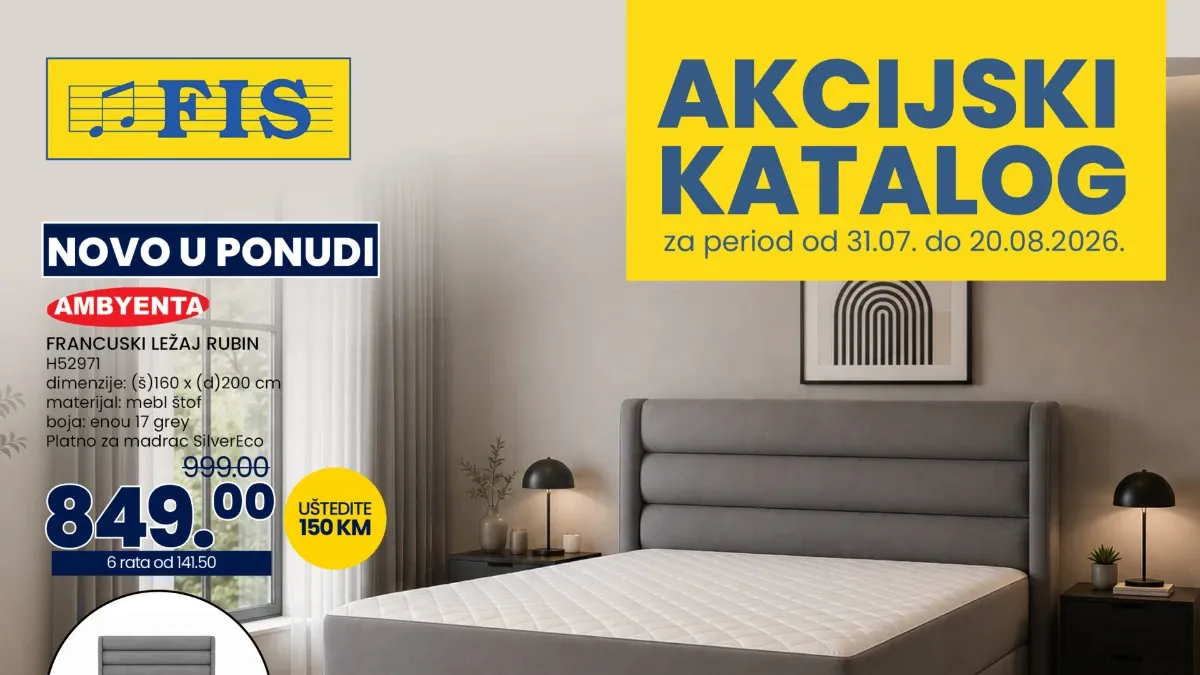 FIS akcija do 20.08.2026. donosi velike popuste na odjeću, obuću, alate, tehniku, namještaj i kućanske aparate
