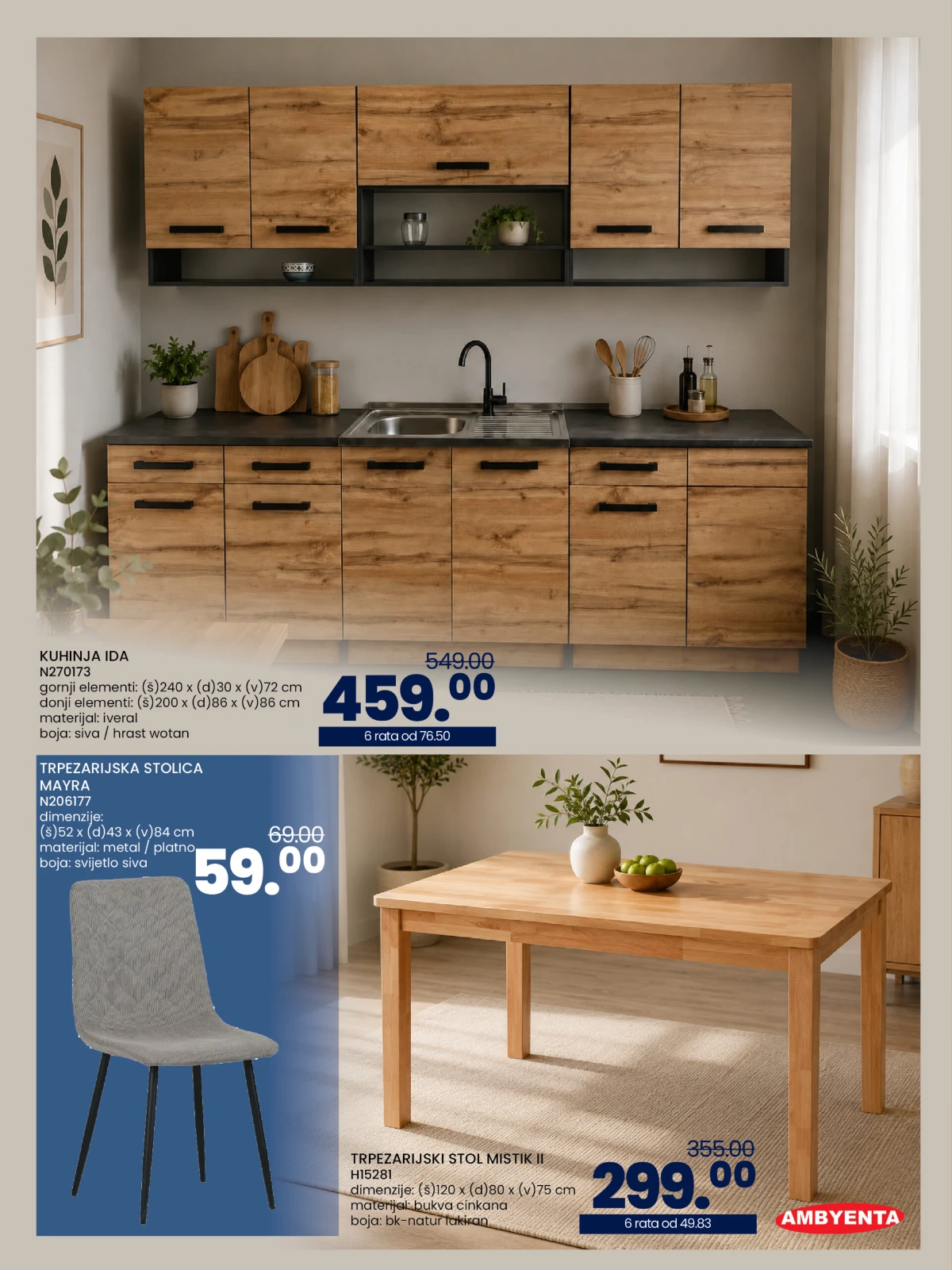 FIS katalog strana 48 – kuhinje, stolovi i stolice na akciji