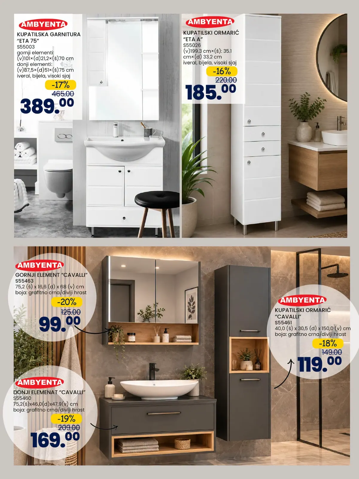 FIS katalog – kupatilski namještaj, ormarići i ogledala