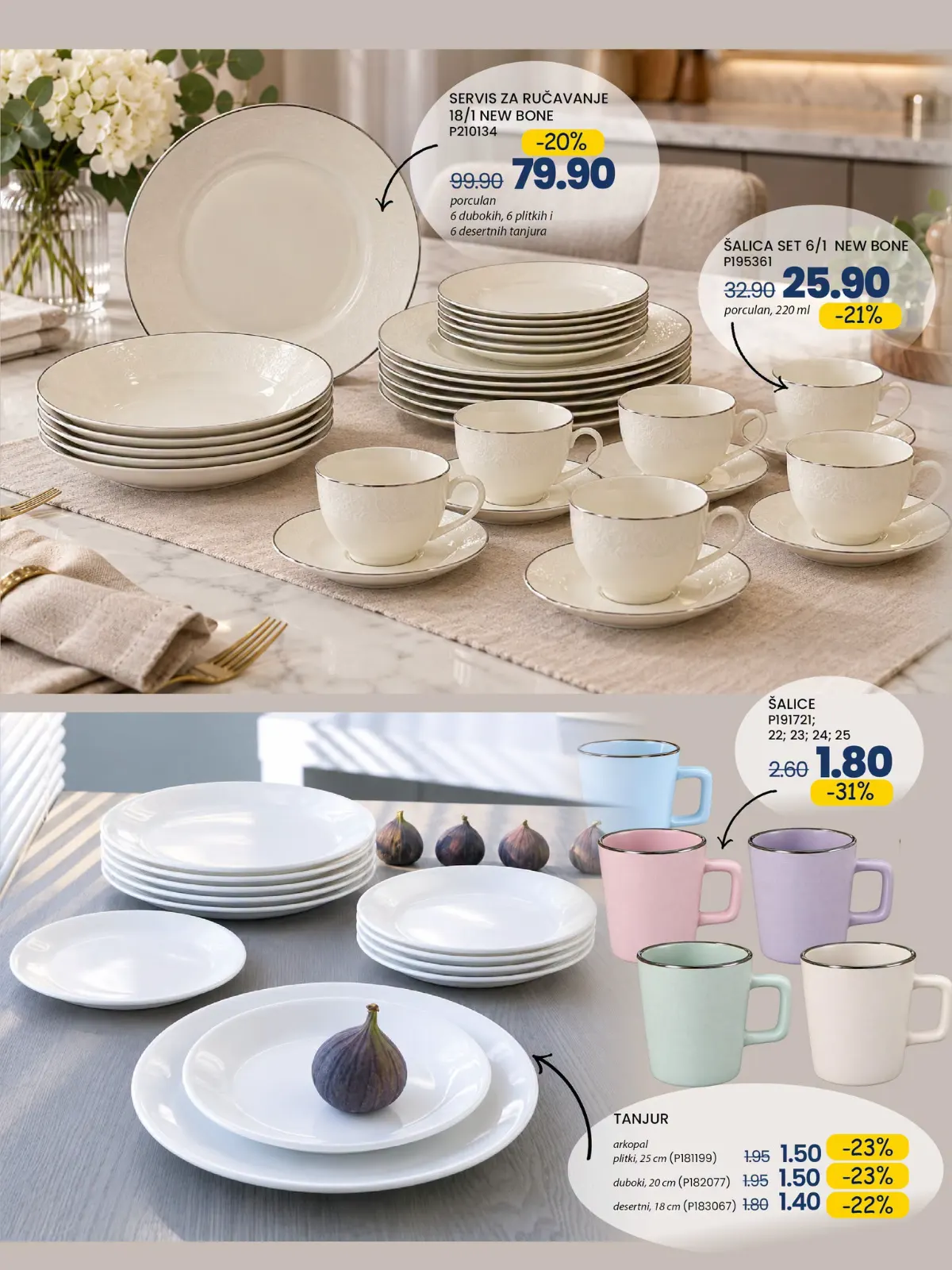 FIS katalog – servisi za ručavanje, šolje i tanjiri