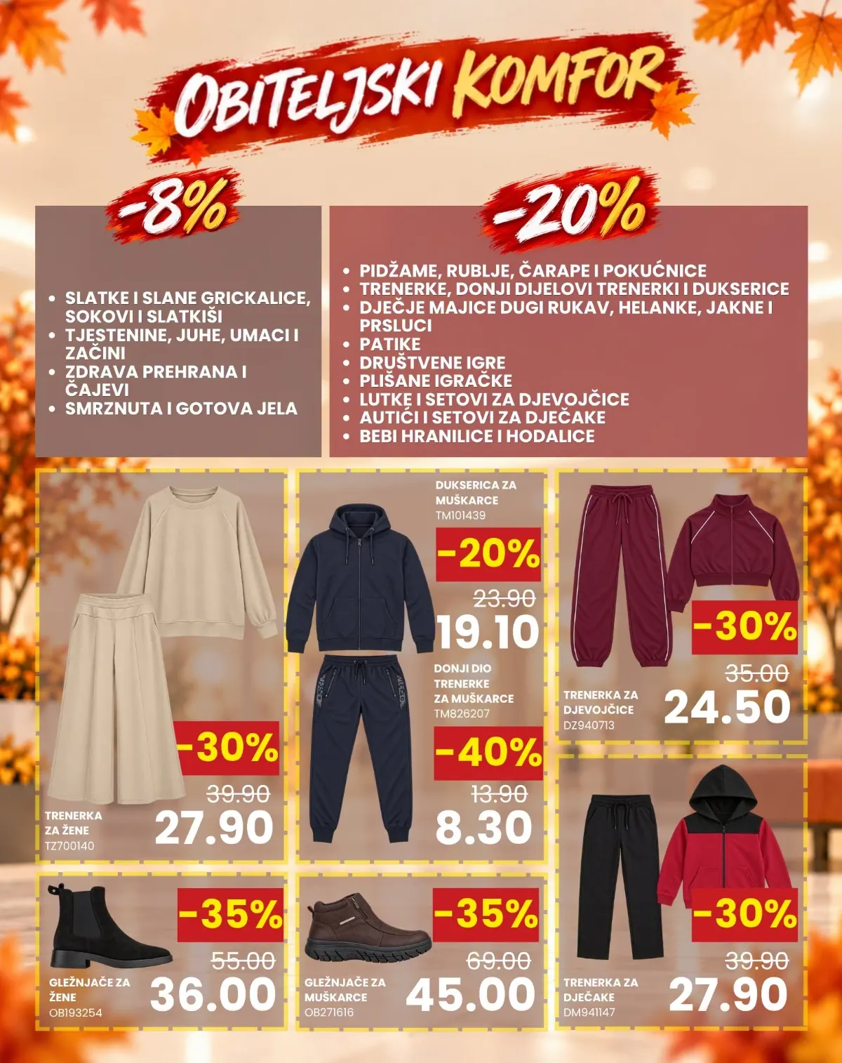 FIS Jesenski Shopping Days 23–24.10.2026. – trenerke, dukserice i gležnjače, uz donji dio muške trenerke za 8,30 KM