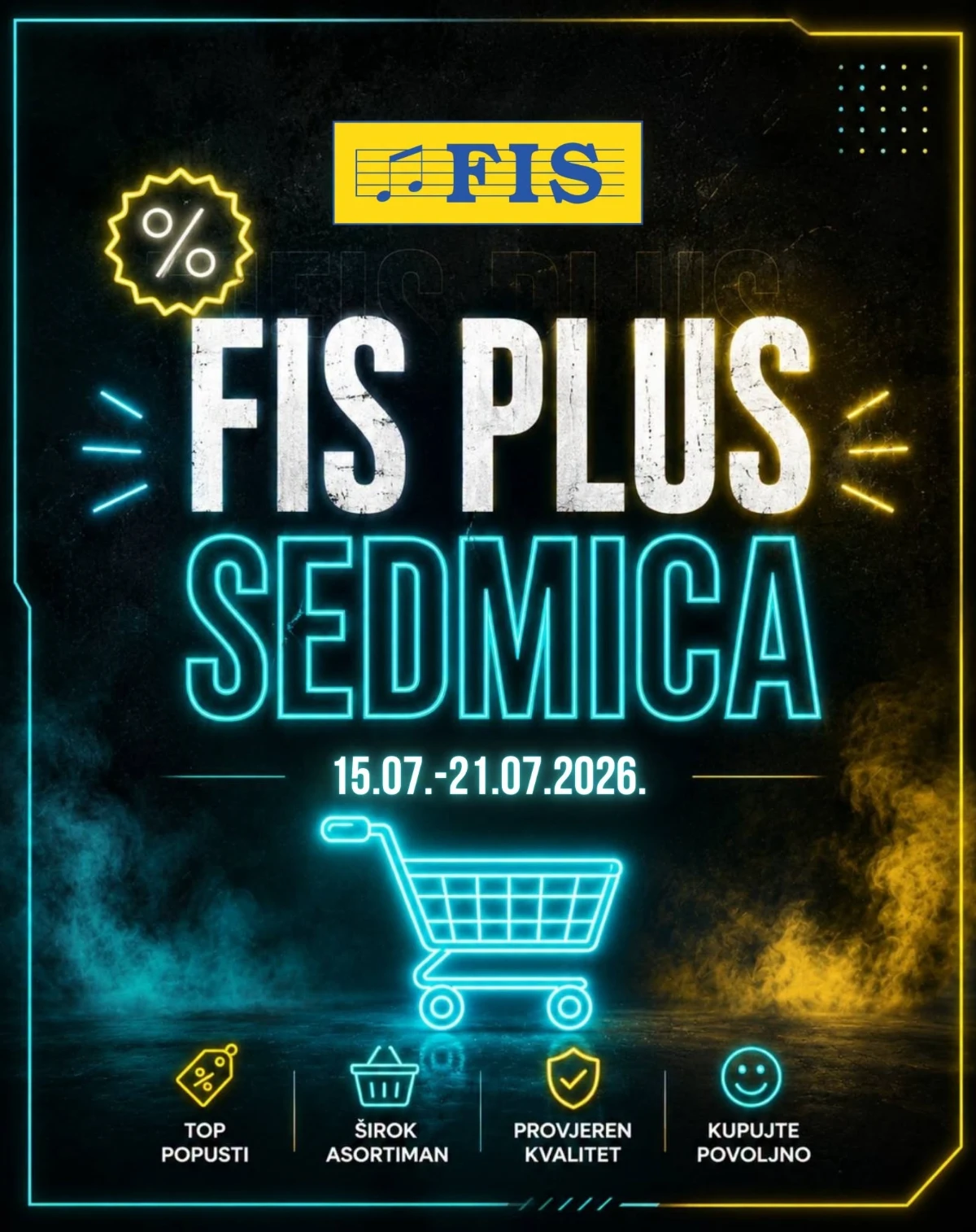 FIS PLUS Sedmica 15.07. do 21.07.2026. – popusti do 43% na odjeću, bazene, namještaj i proizvode za dom