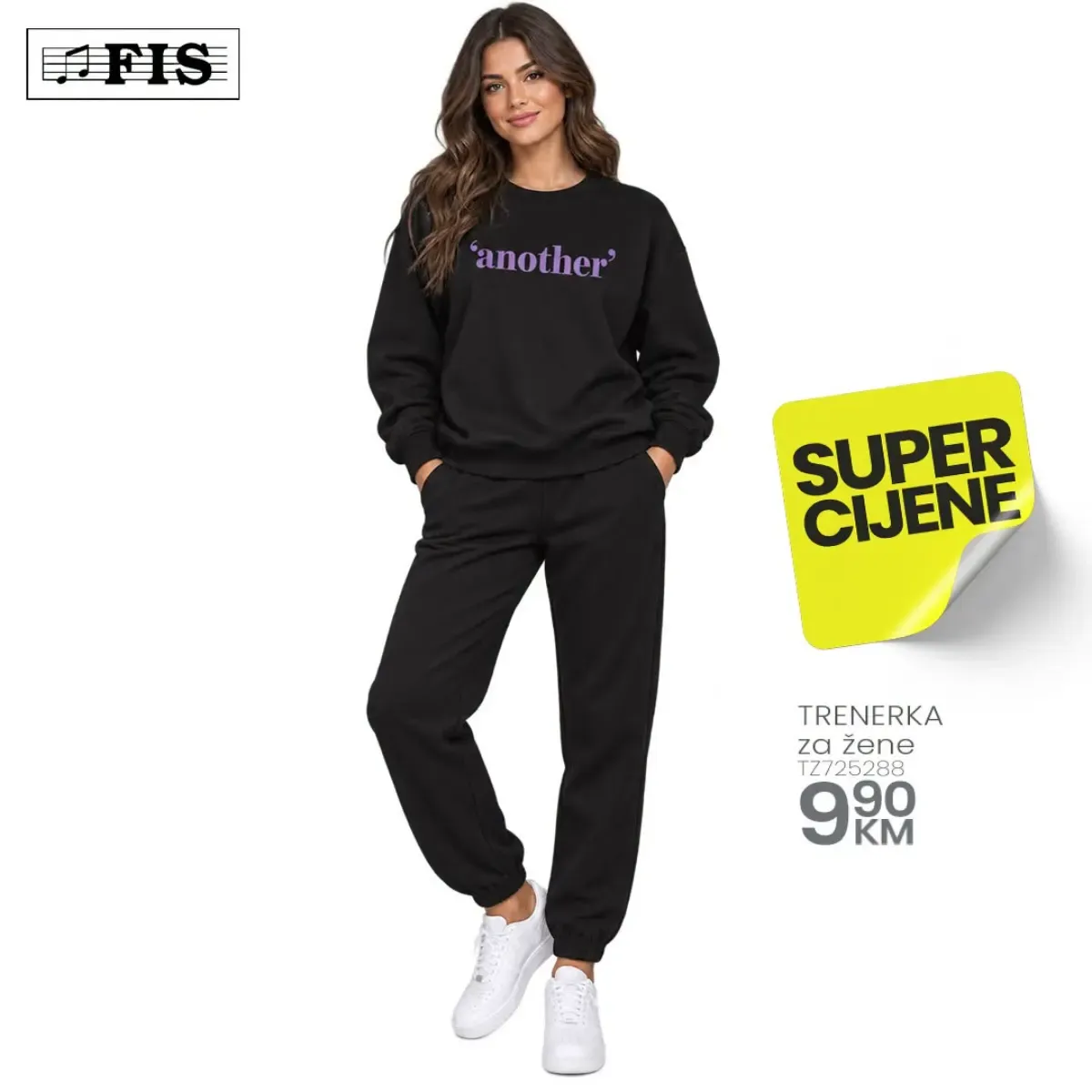 FIS SUPER CIJENE – crna ženska trenerka po cijeni 9,90 KM