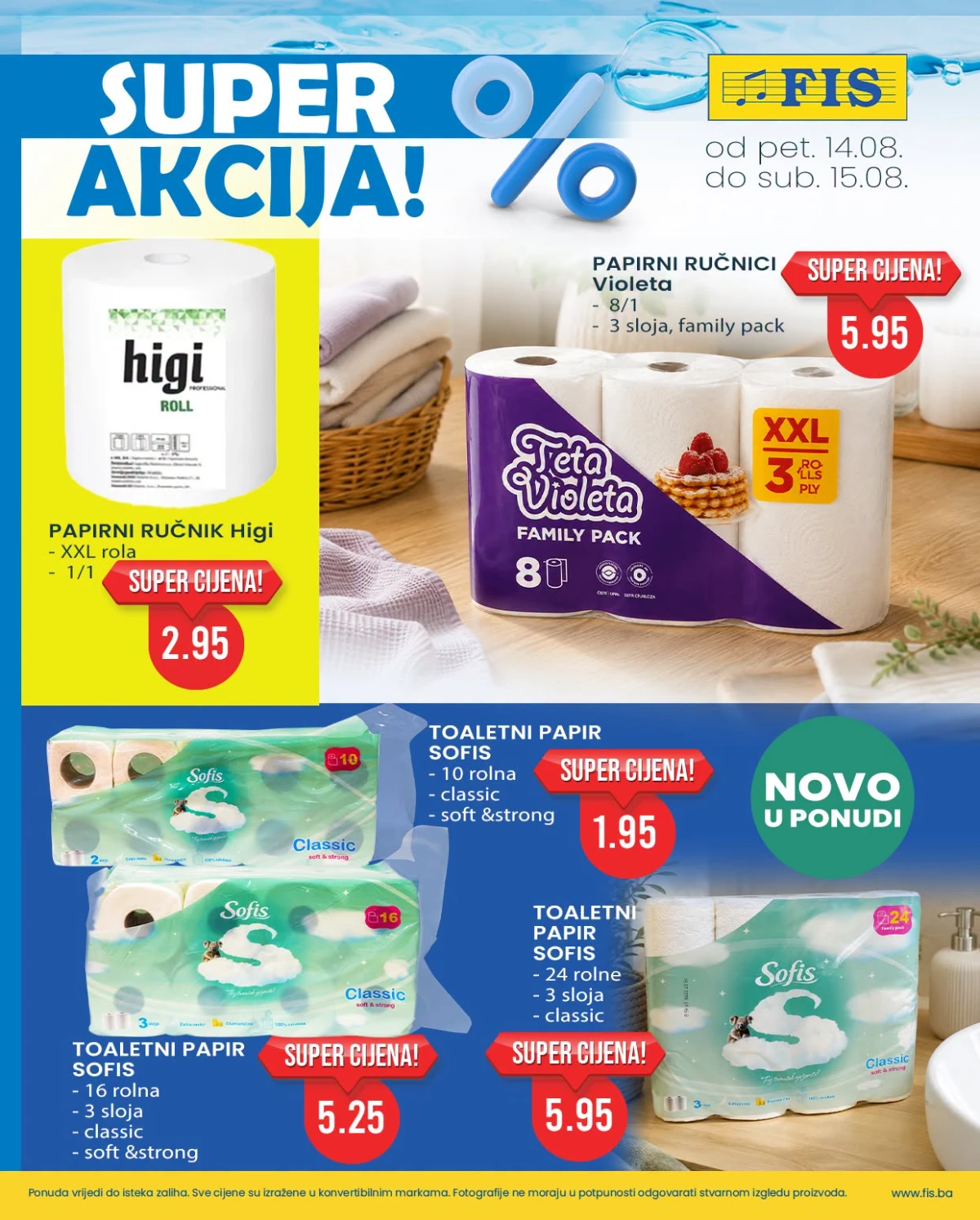 FIS SUPER AKCIJA do 15.08.2026. – mlijeko, Dijamant margarin i majoneza po akcijskim cijenama
