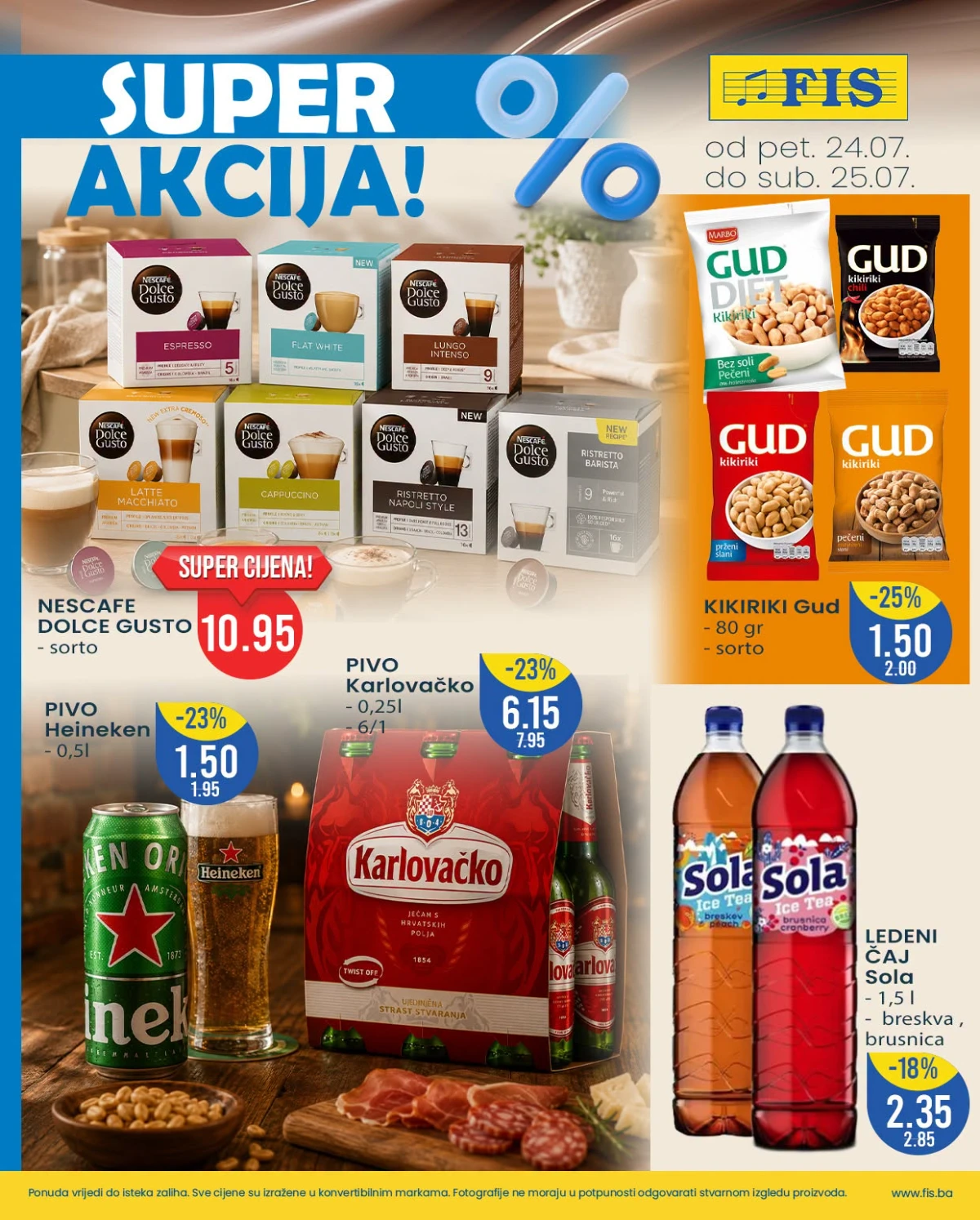 FIS SUPER AKCIJA – Dolce Gusto kapsule, pivo, grickalice i ledeni čaj po akcijskim cijenama do 25.07.2026.