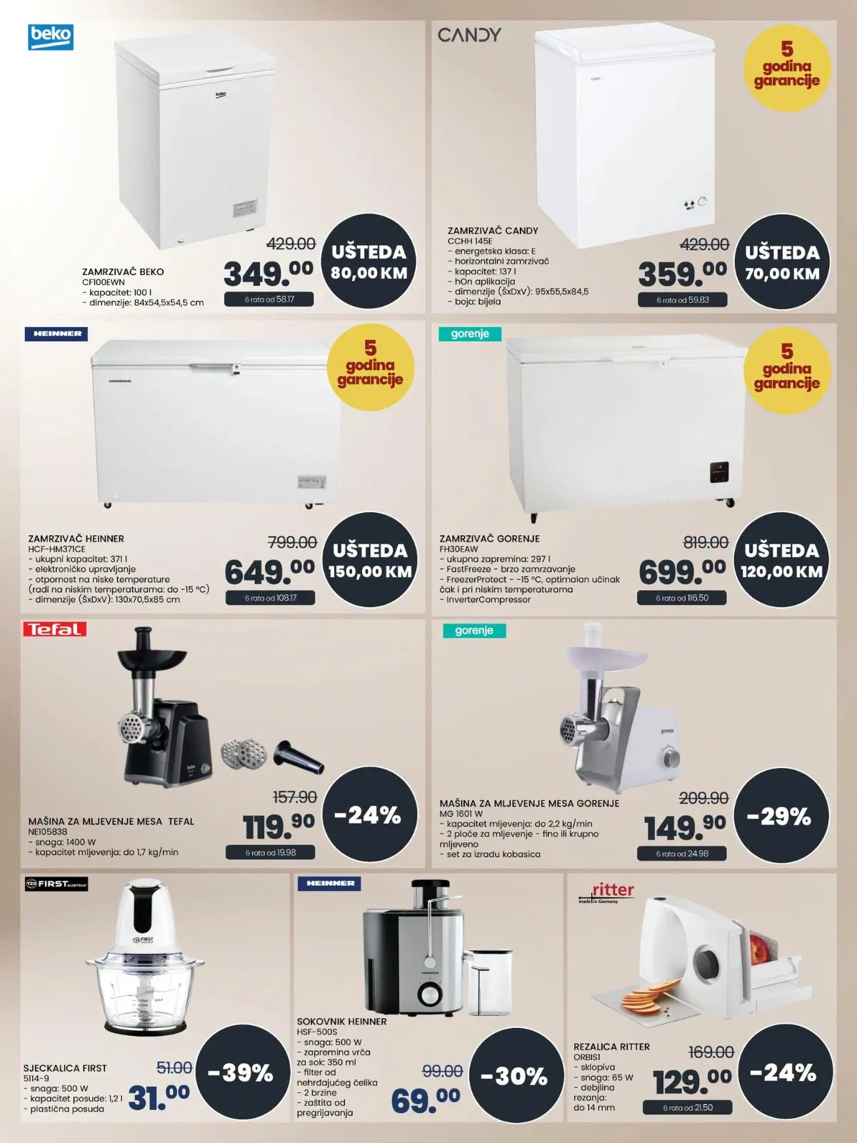FIS akcija – Beko, Candy, Heinner i Gorenje zamrzivači te uređaji za obradu voća i povrća
