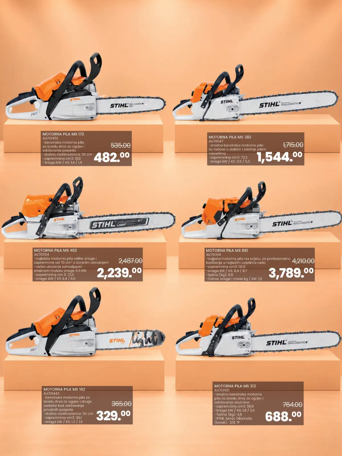 FIS katalog, stranica 17 – STIHL motorne pile MS 172, MS 382, MS 462, MS 881, MS 162 i MS 212