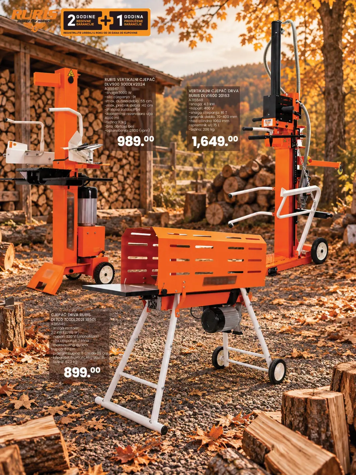 FIS katalog, stranica 18 – Ruris horizontalni i vertikalni cjepači drva