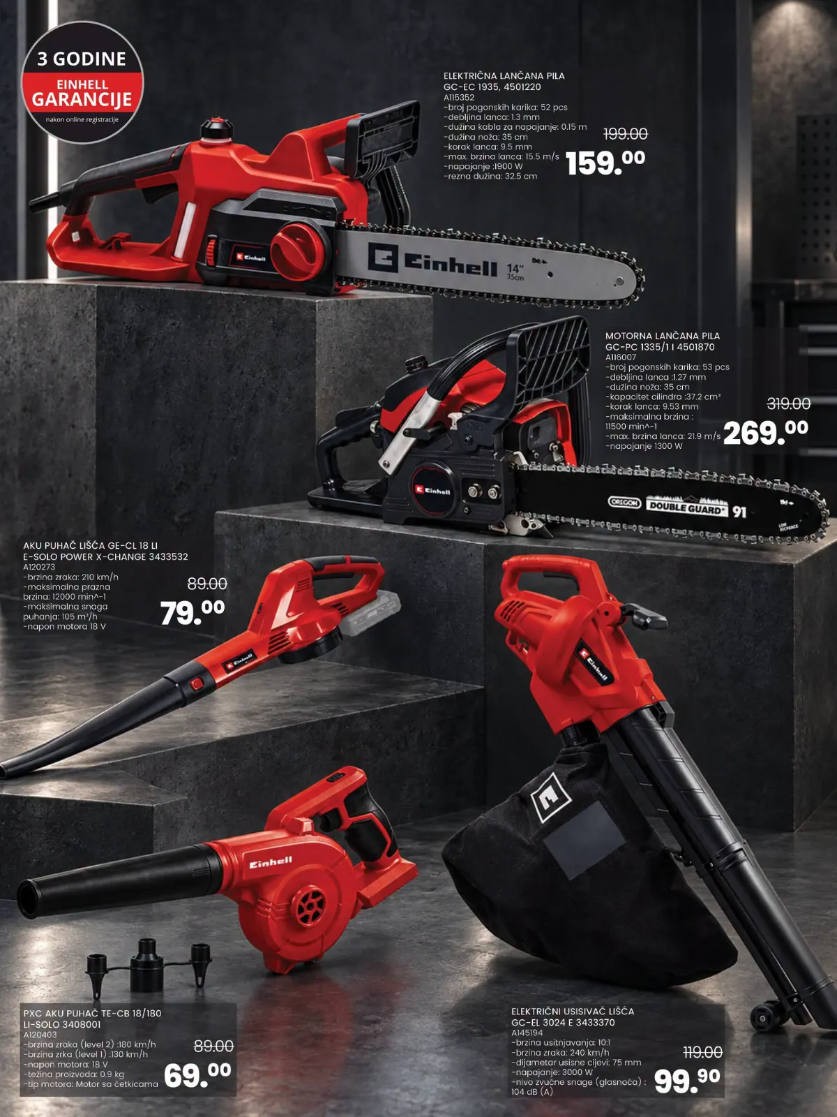 FIS katalog, stranica 22 – Einhell električne i motorne lančane pile, akumulatorski puhači i usisivač lišća
