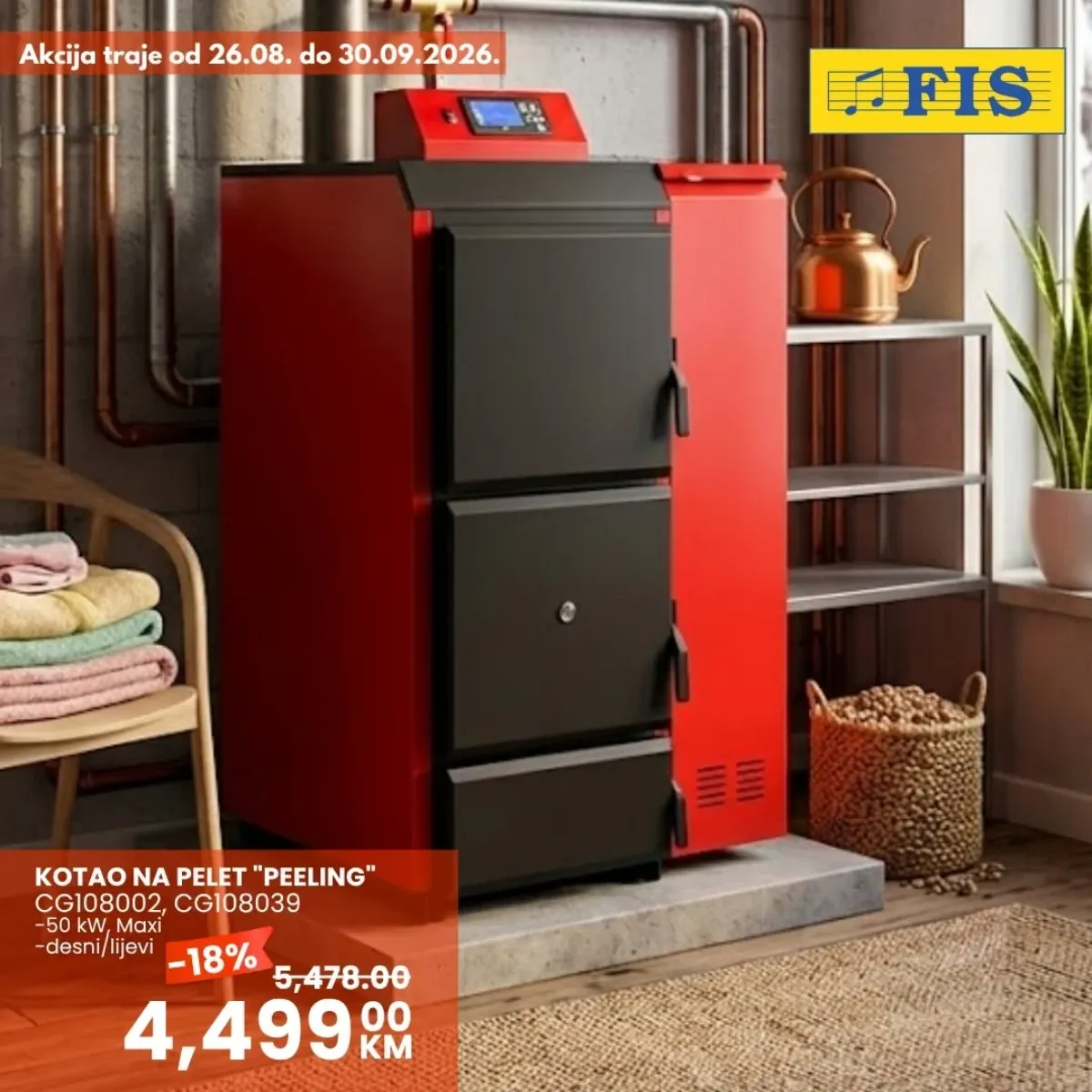 FIS ThermoFLUX akcija – Peeling kotao na pelet od 50 kW snižen 18%