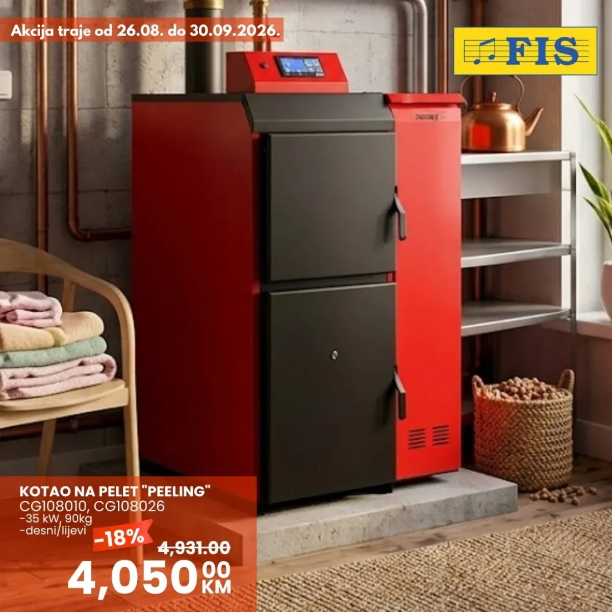 FIS ThermoFLUX akcija – Peeling kotao na pelet od 35 kW snižen 18%