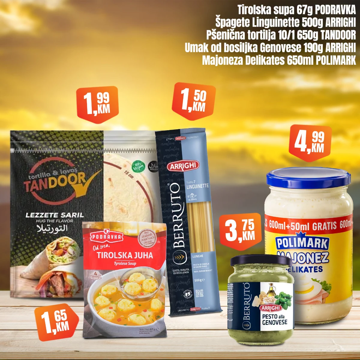 Fortuna Market vikend akcija – tortilje, tjestenina, majoneza, pesto i juhe na sniženju