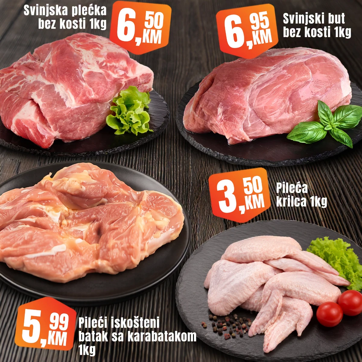 Fortuna Market vikend akcija strana 2 – svinjska plećka, svinjski but i pileća krilca Fortuna Market vikend akcija strana 2 – svinjska plećka 6,50 KM, svinjski but 6,95 KM i pileća krilca 3,50 KM